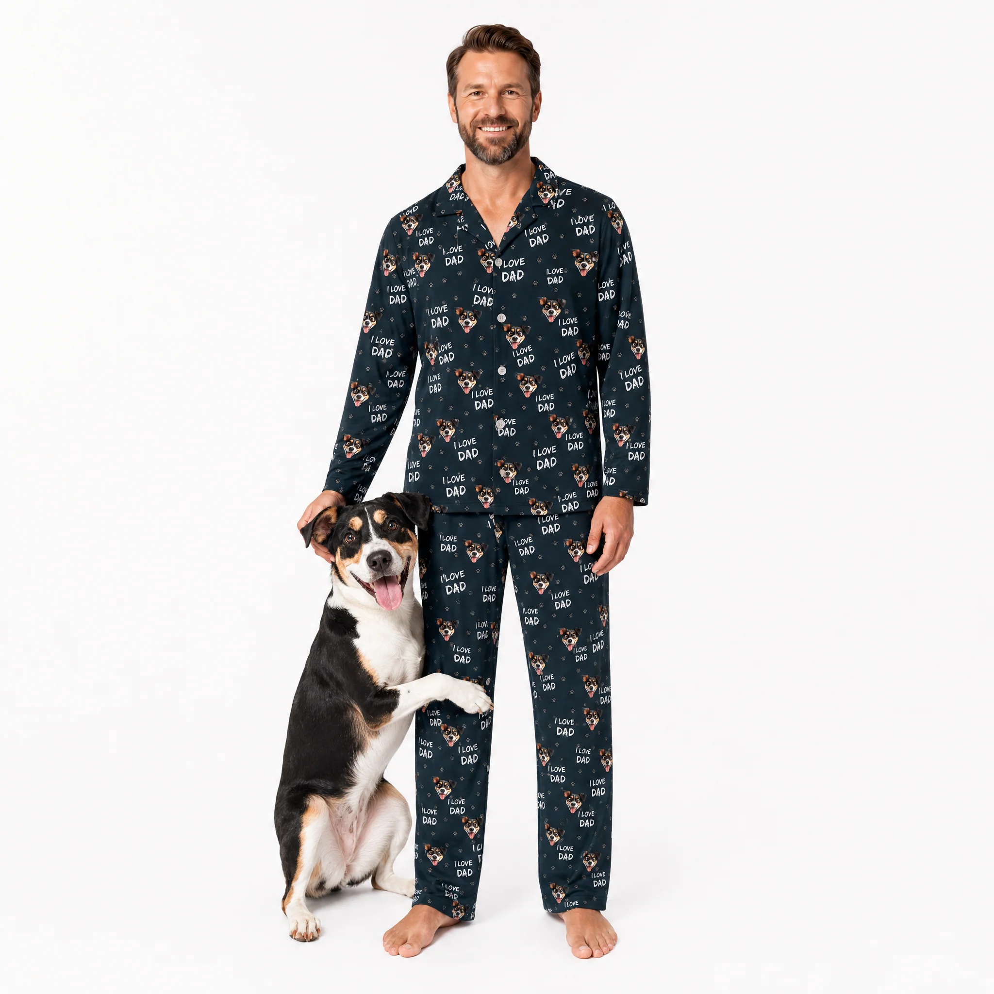 Adult Custom Cartoon Pet Face Pajamas - Image 3
