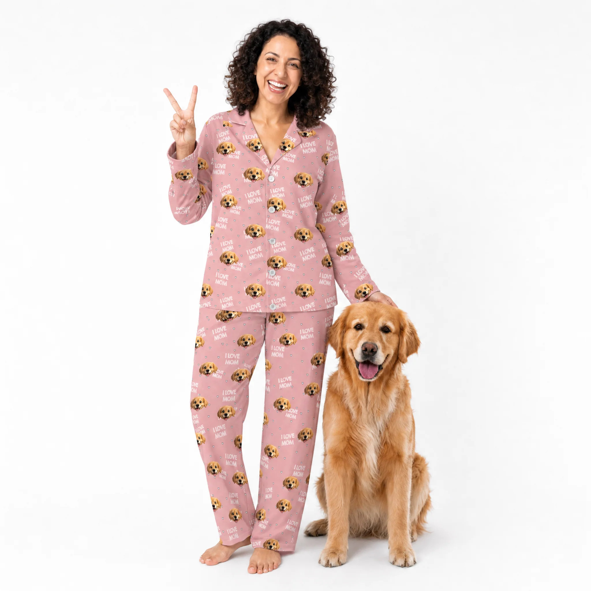 Adult Custom Cartoon Pet Face Pajamas - Image 5