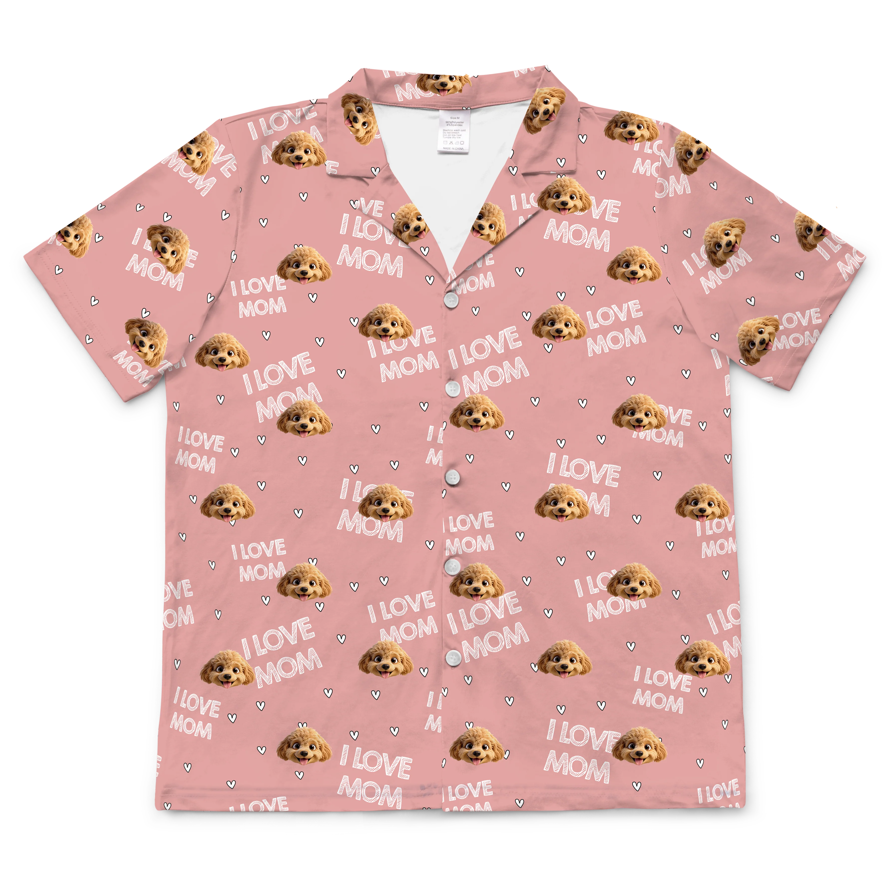 Adult Custom Cartoon Pet Face Pajamas - I Love Mom - Image 6