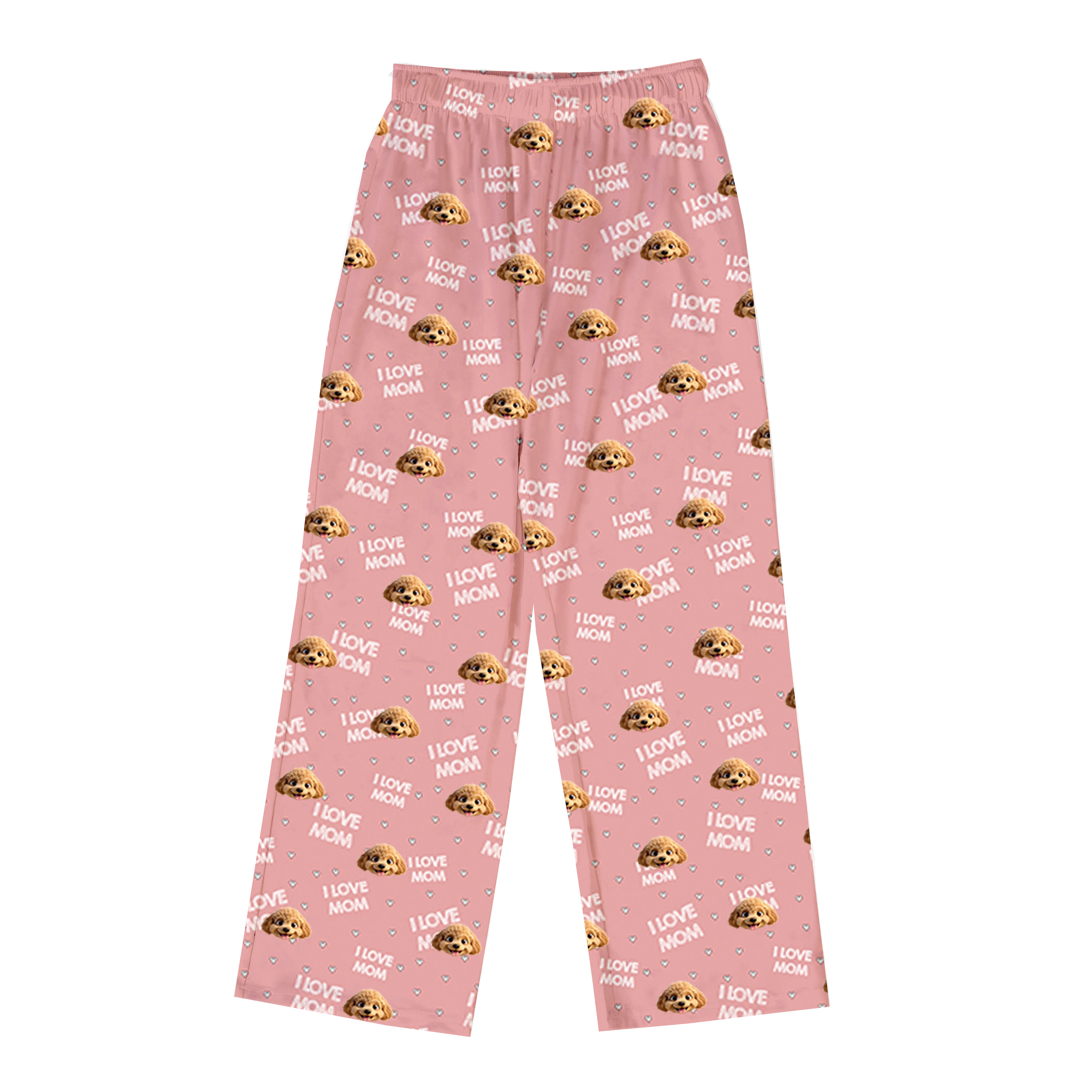 Adult Custom Cartoon Pet Face Pajamas - I Love Mom - Image 8