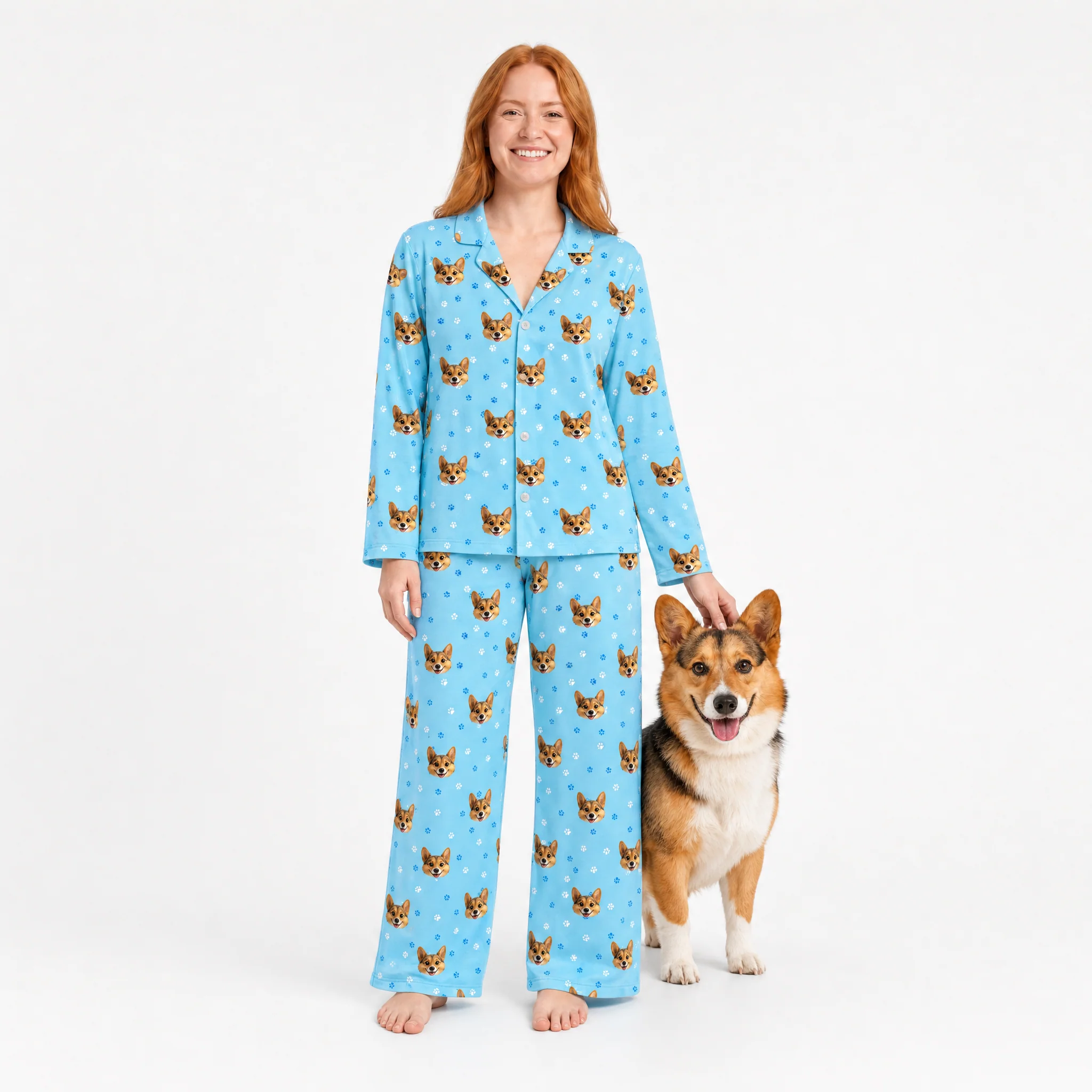 Adult Custom Cartoon Pet Face Pajamas - Image 11