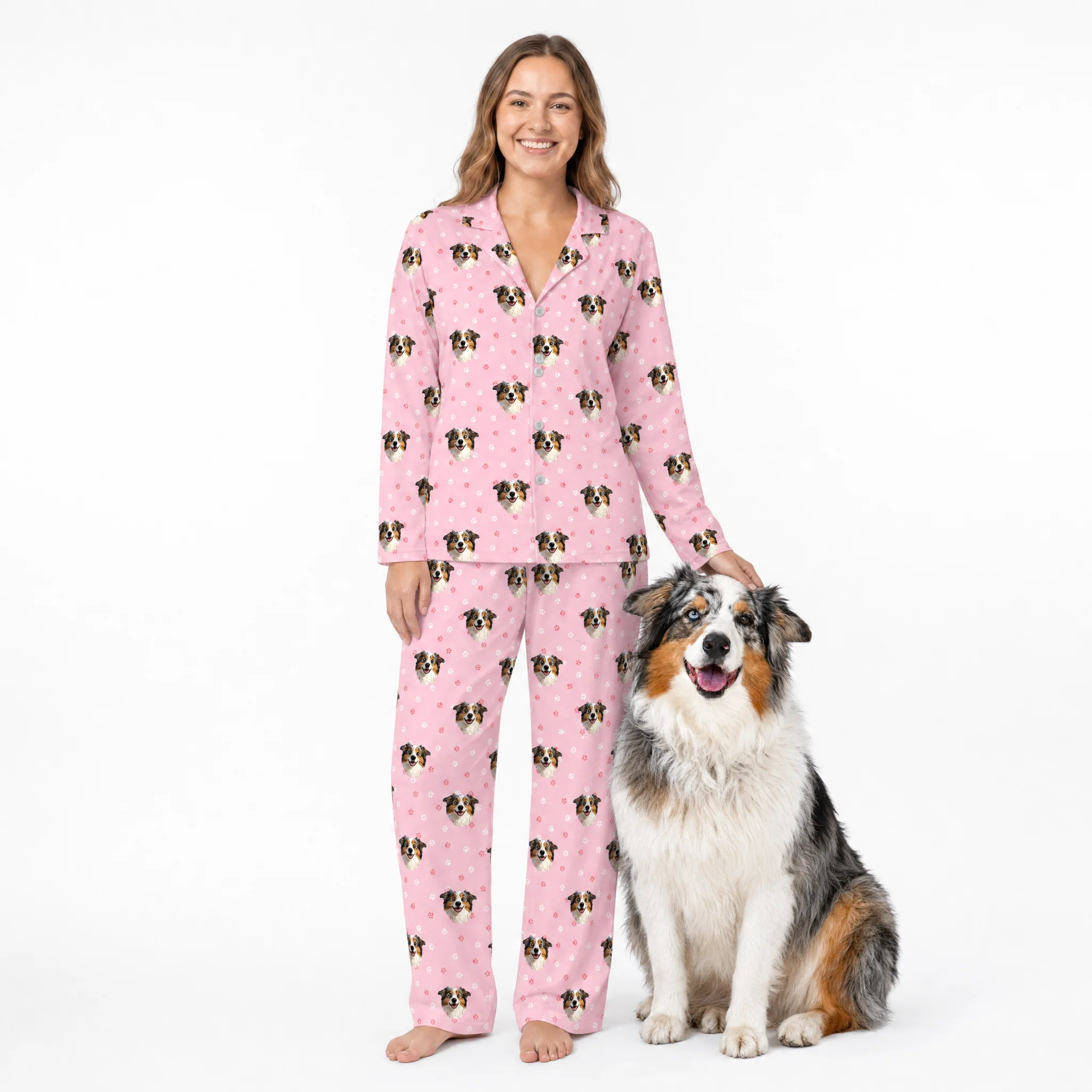 Adult Custom Cartoon Pet Face Pajamas - Image 12