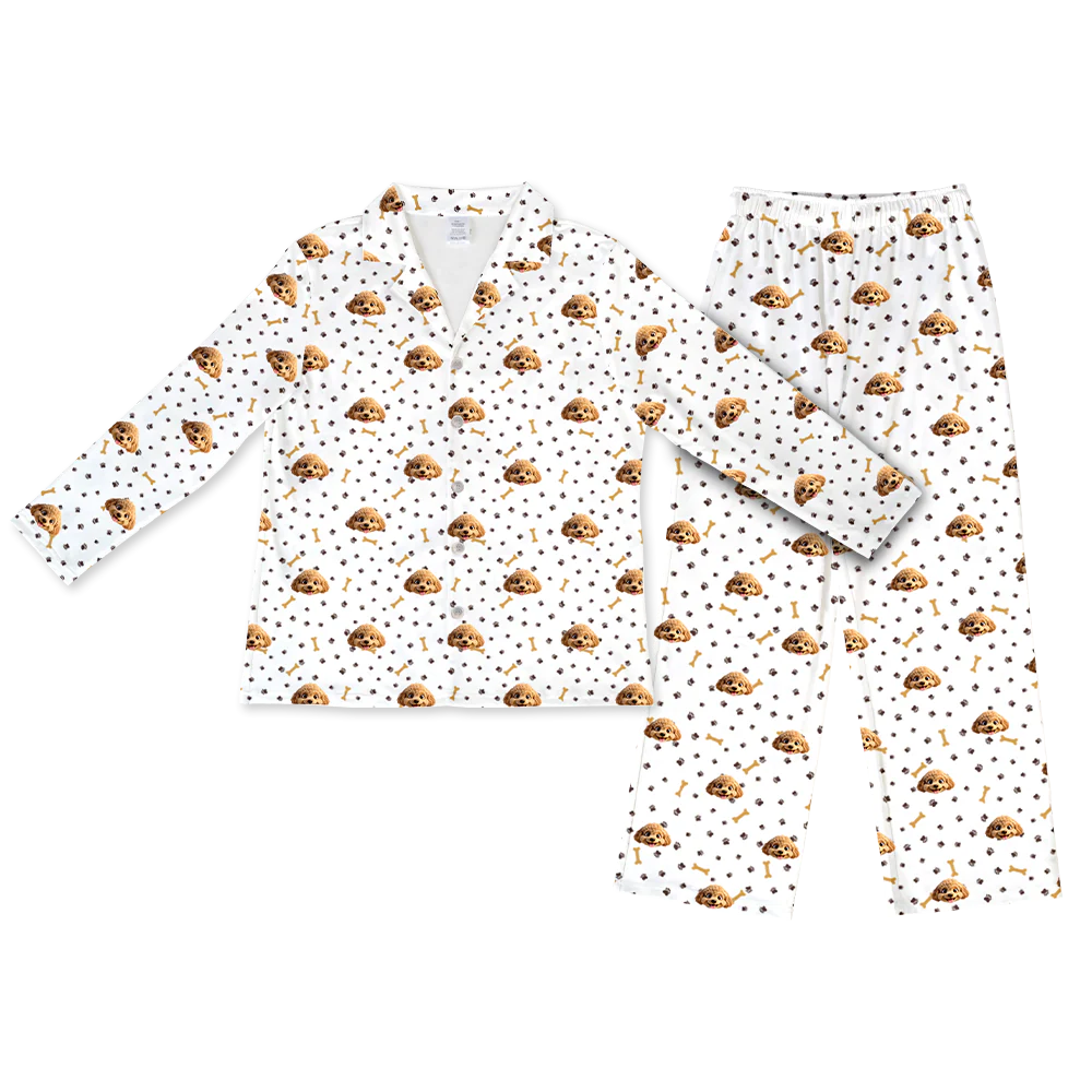 Adult Custom Cartoon Pet Face Pajamas - Paws and Bones - Image 4