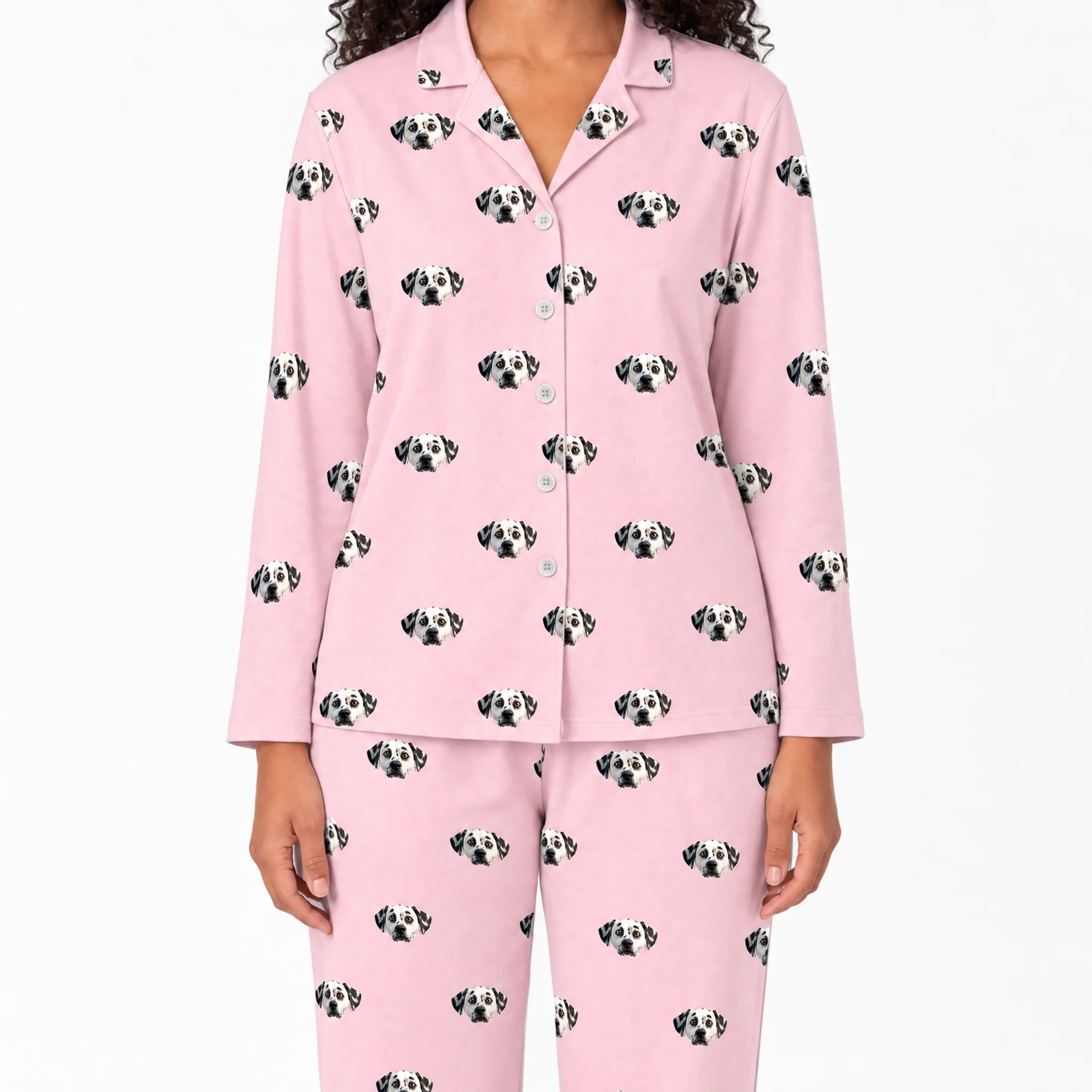 Adult Custom Cartoon Pet Face Pajamas - Pink Dream - Image 2