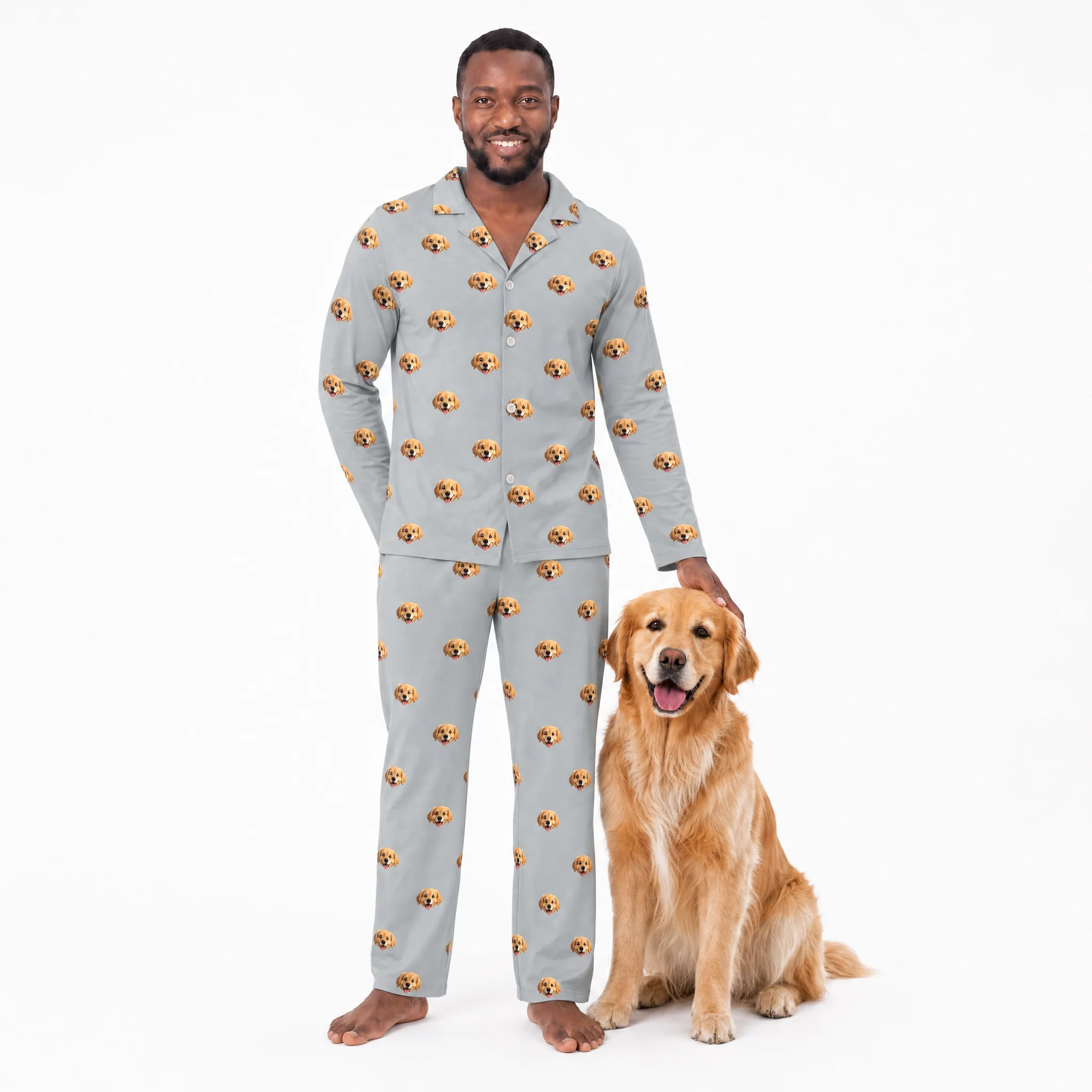 Adult Custom Cartoon Pet Face Pajamas - Image 13