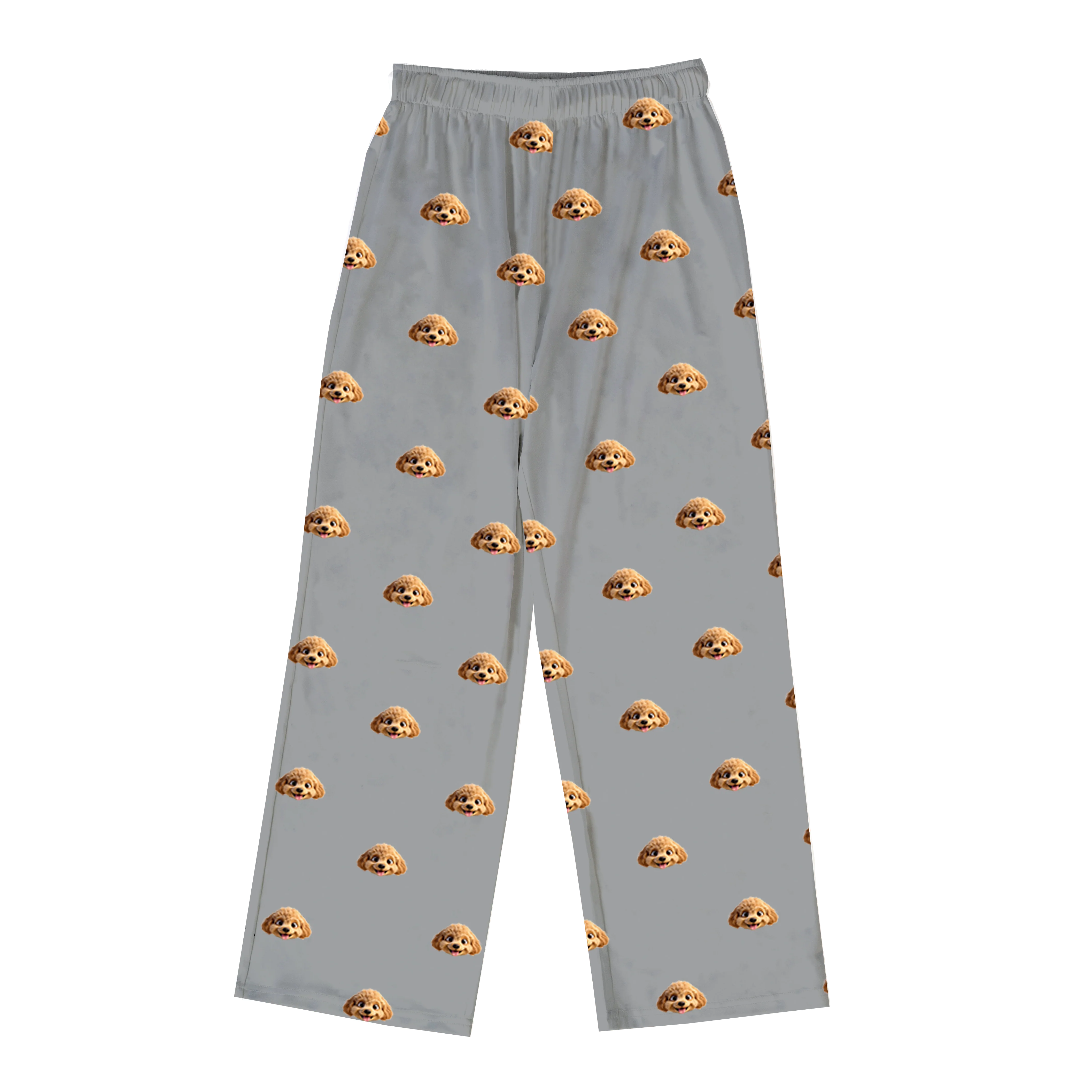 Adult Custom Cartoon Pet Face Pajamas - Slate Gray - Image 8