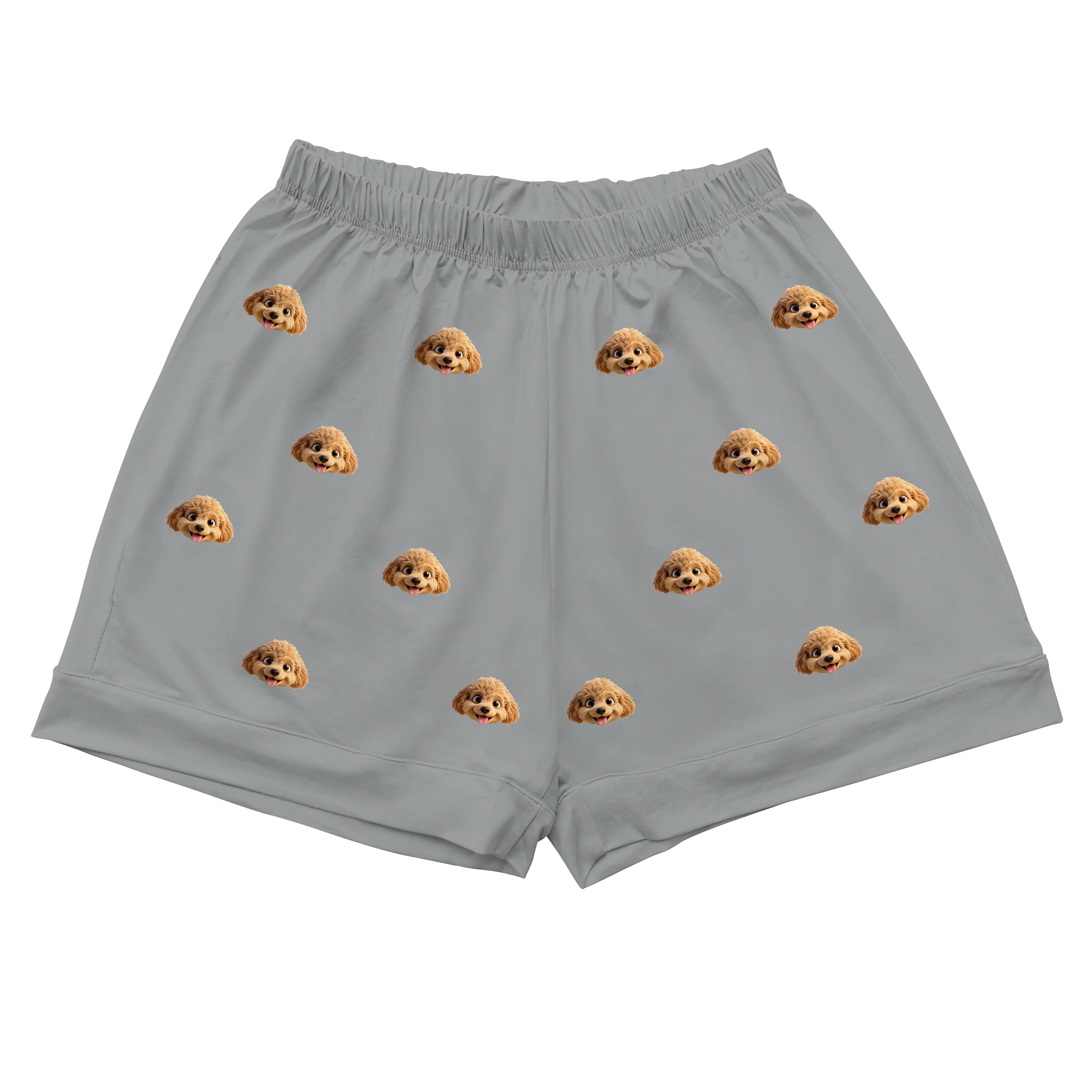 Adult Custom Cartoon Pet Face Pajamas - Slate Gray - Image 9