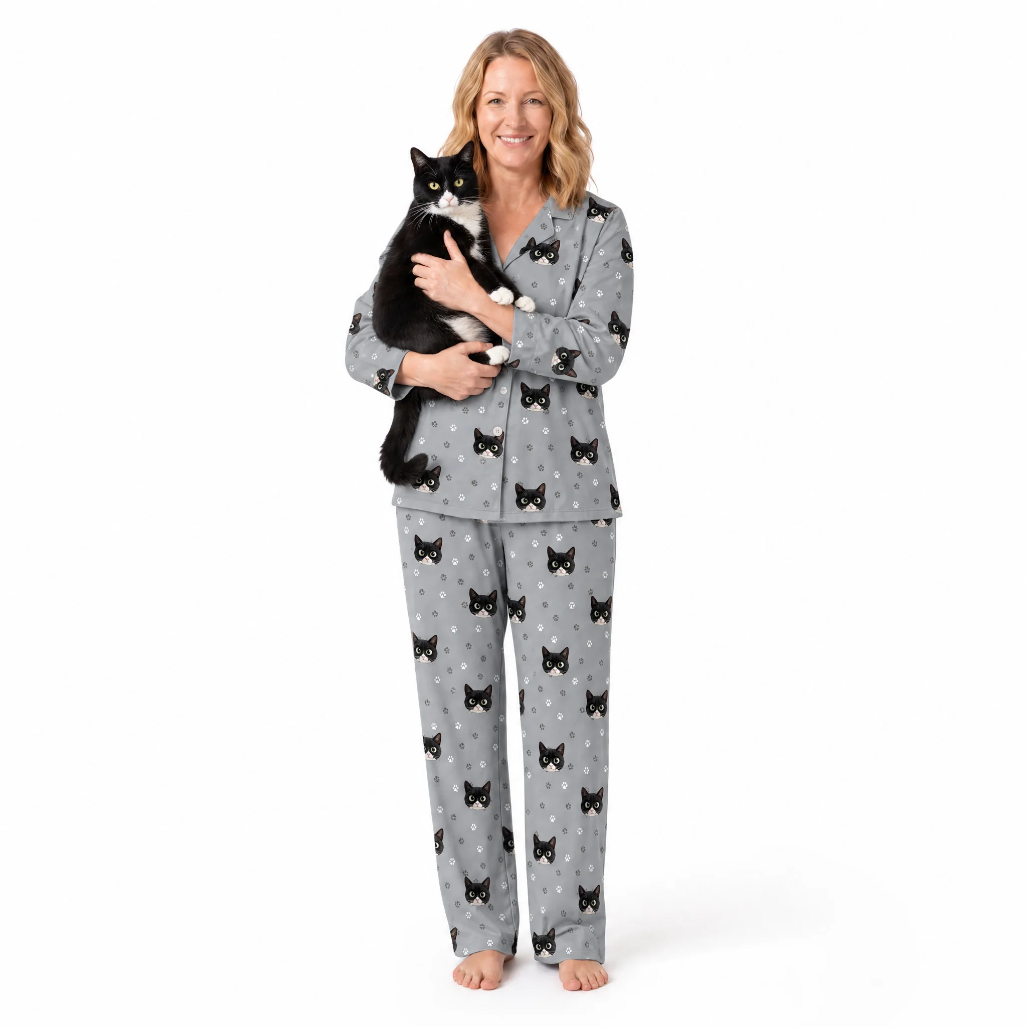 Adult Custom Cartoon Pet Face Pajamas - Image 10