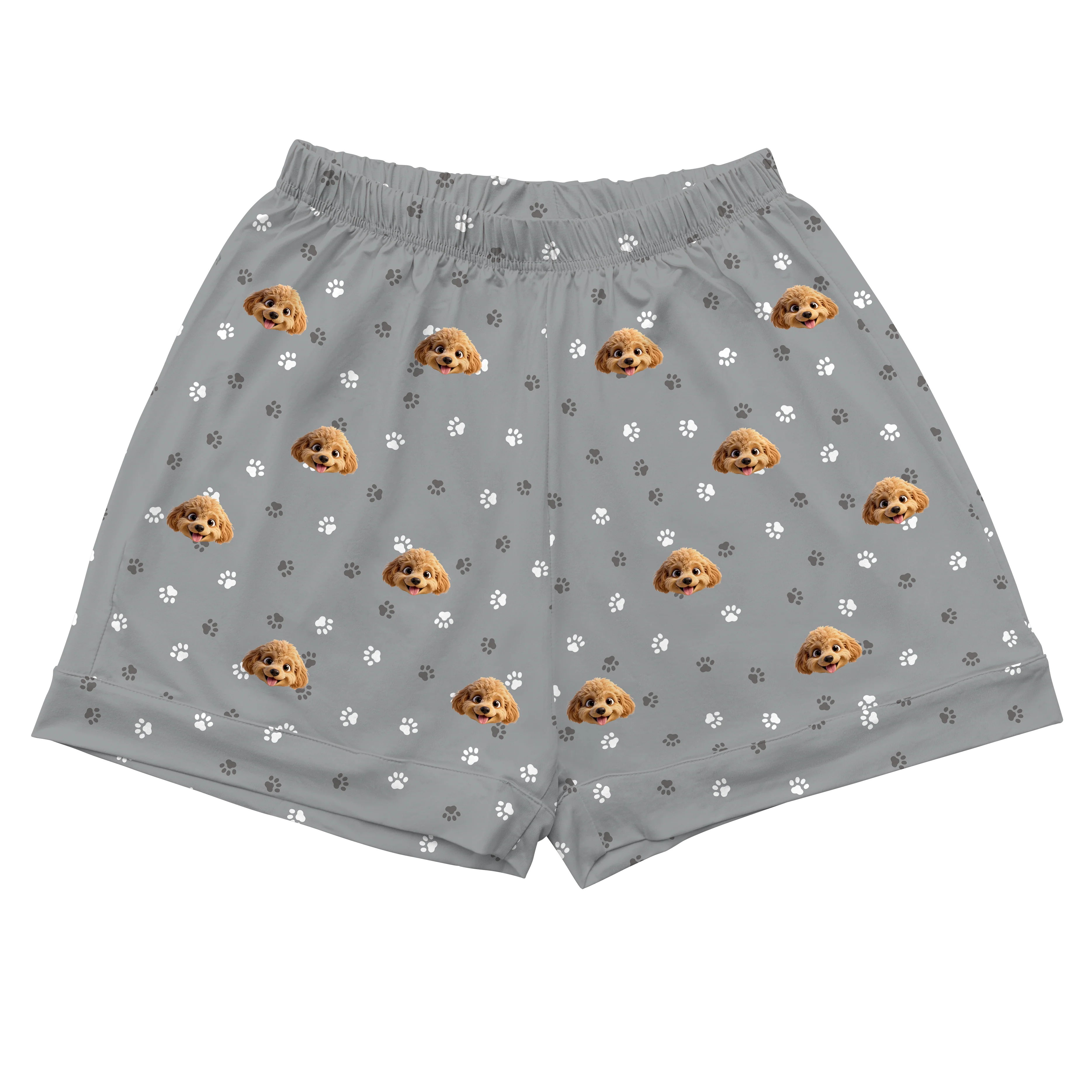 Adult Custom Cartoon Pet Face Pajamas - Slate Gray Paws - Image 9
