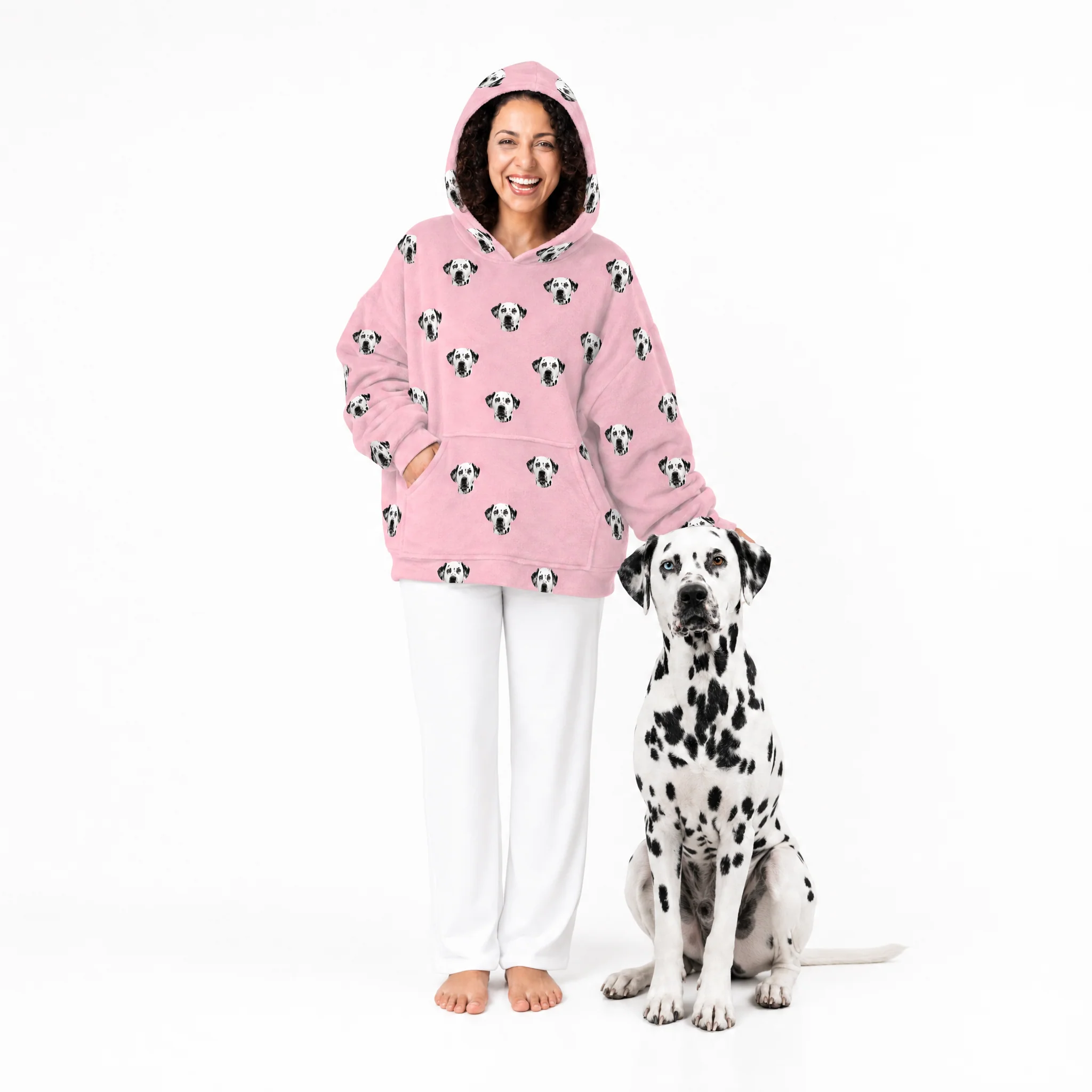 Adult Custom Pet Face Fleece Blanket Hoodie - Image 9