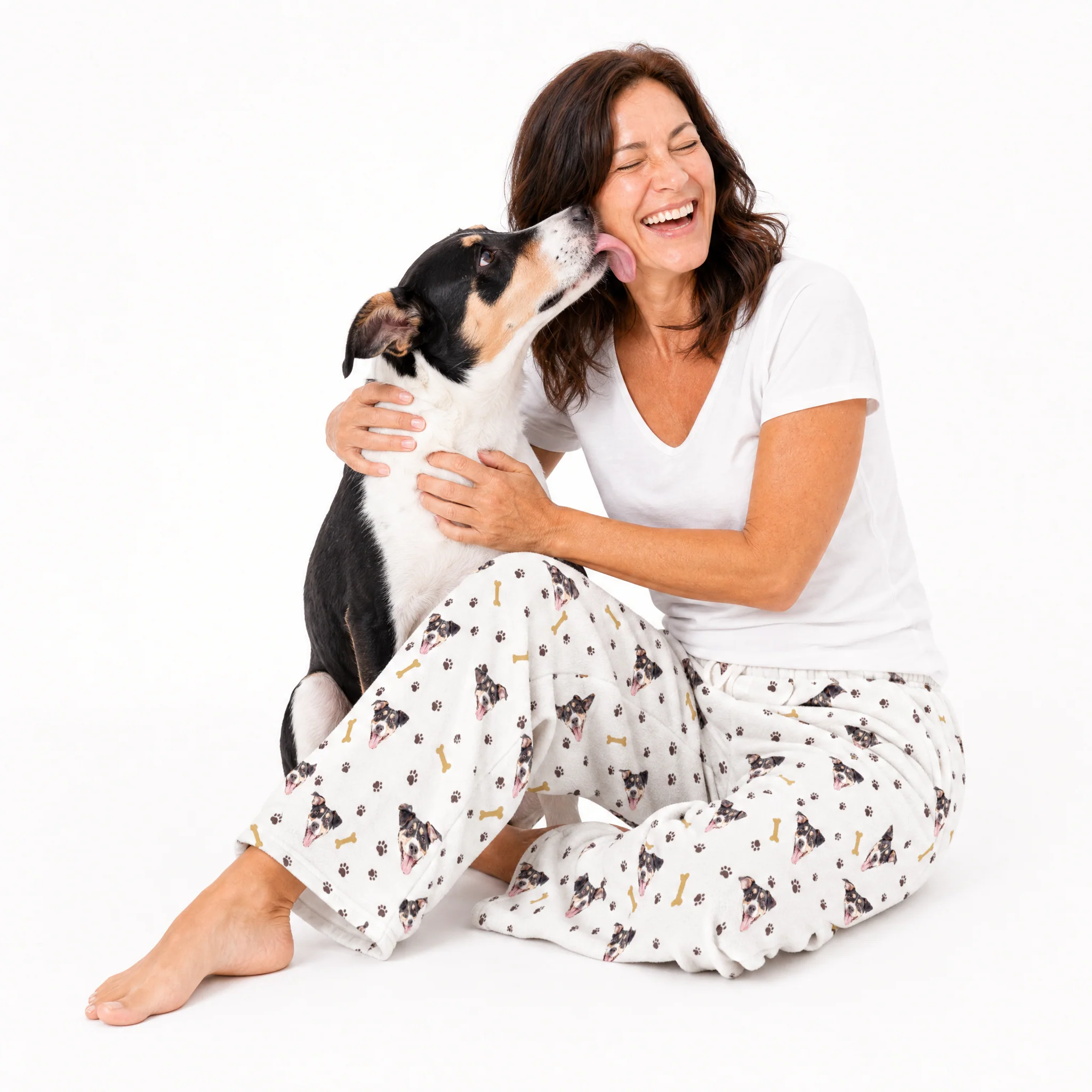 Adult Custom Pet Face Fleece Pajama Pants - Paws and Bones - Image 3