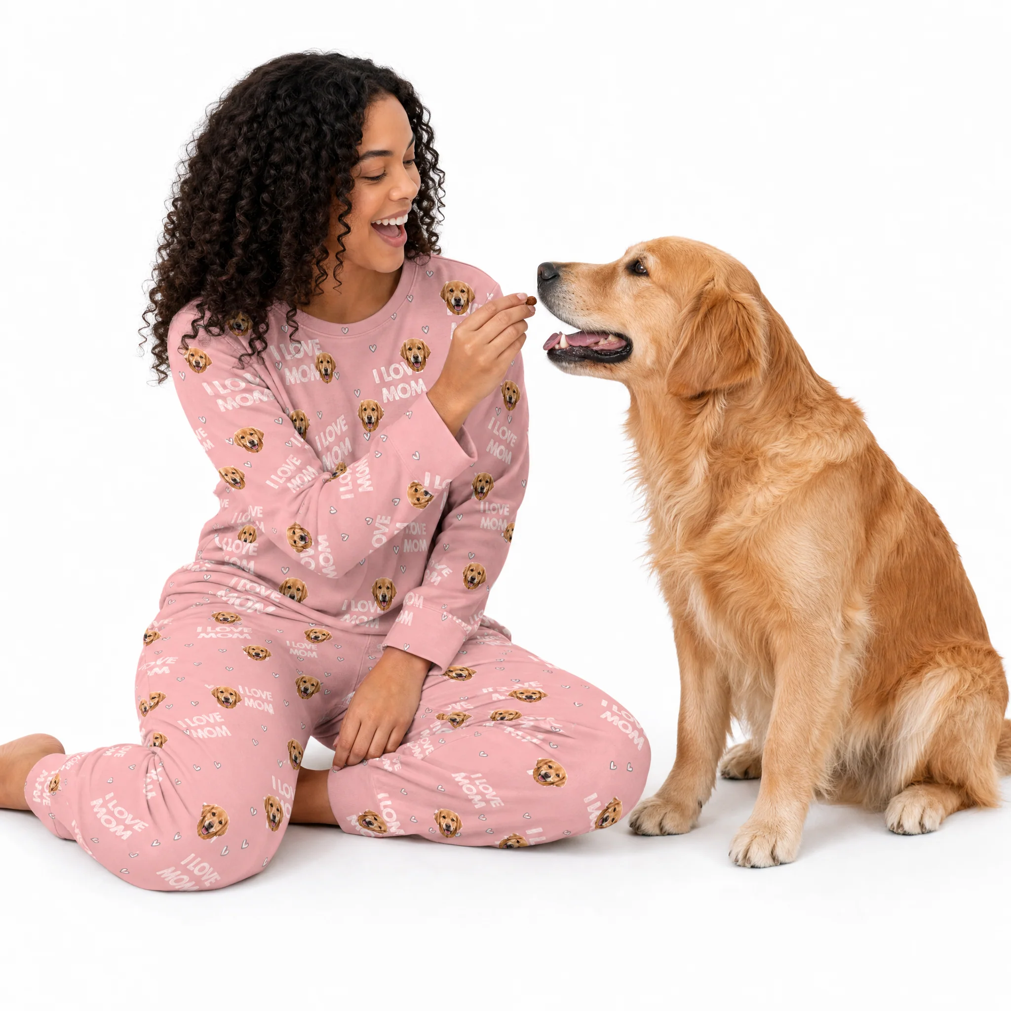 Adult Custom Pet Face Jogger Pajamas - I Love Mom - Image 4