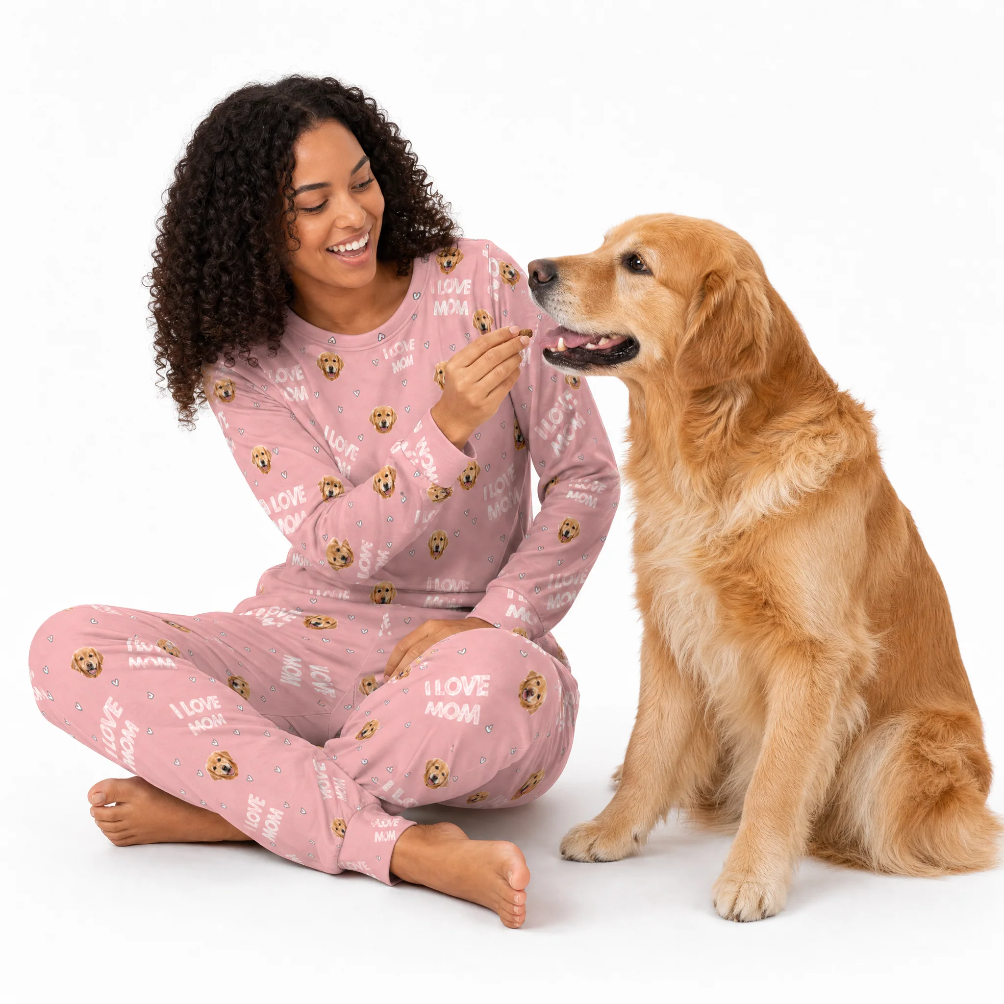 Adult Custom Pet Face Jogger Pajamas - I Love Mom - Image 5