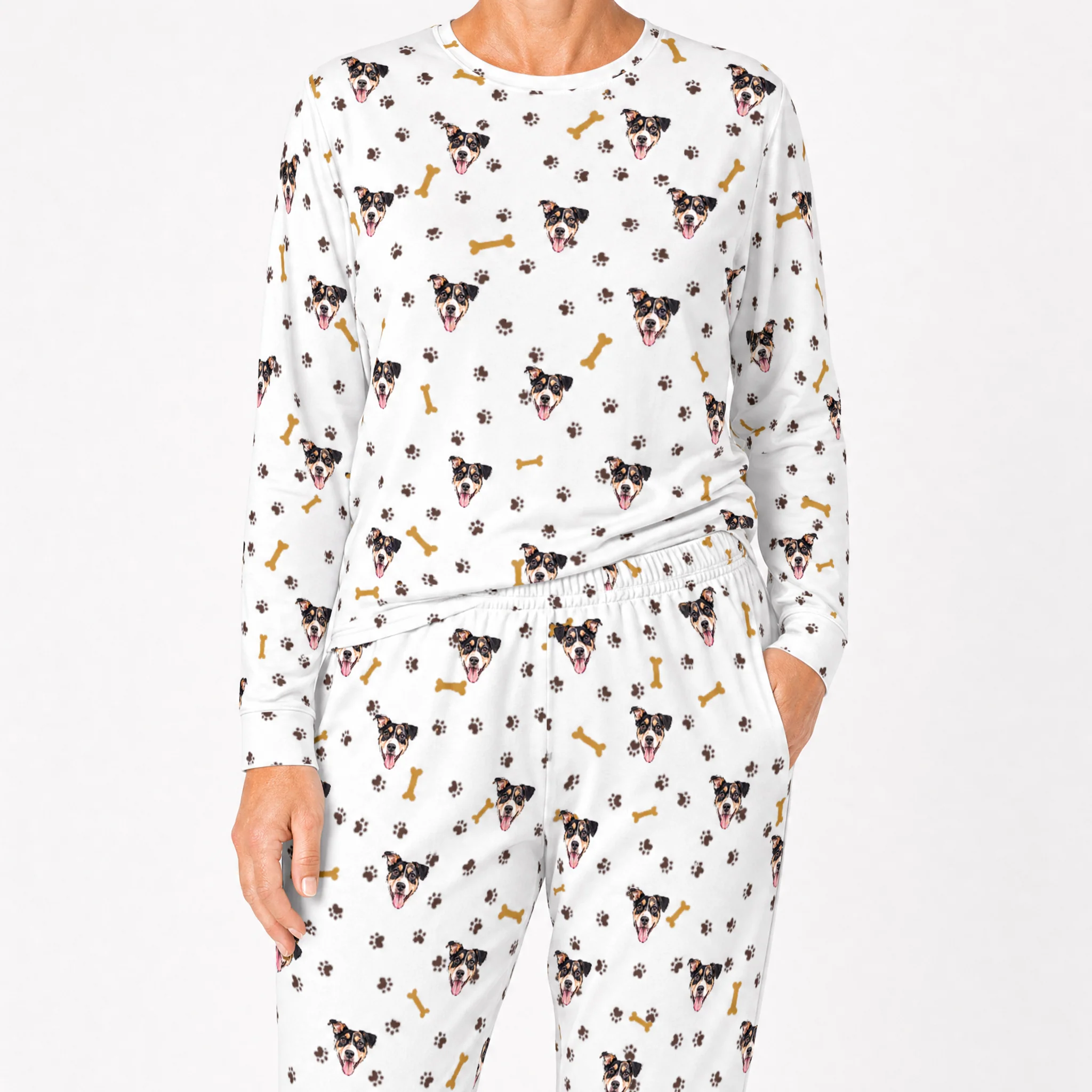 Adult Custom Pet Face Jogger Pajamas - Paws and Bones - Image 3