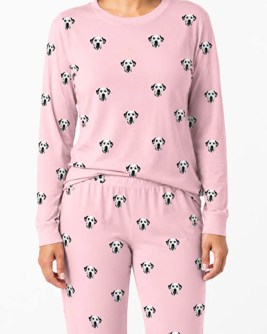 Adult Custom Pet Face Jogger Pajamas - Pink Dream - Image 3