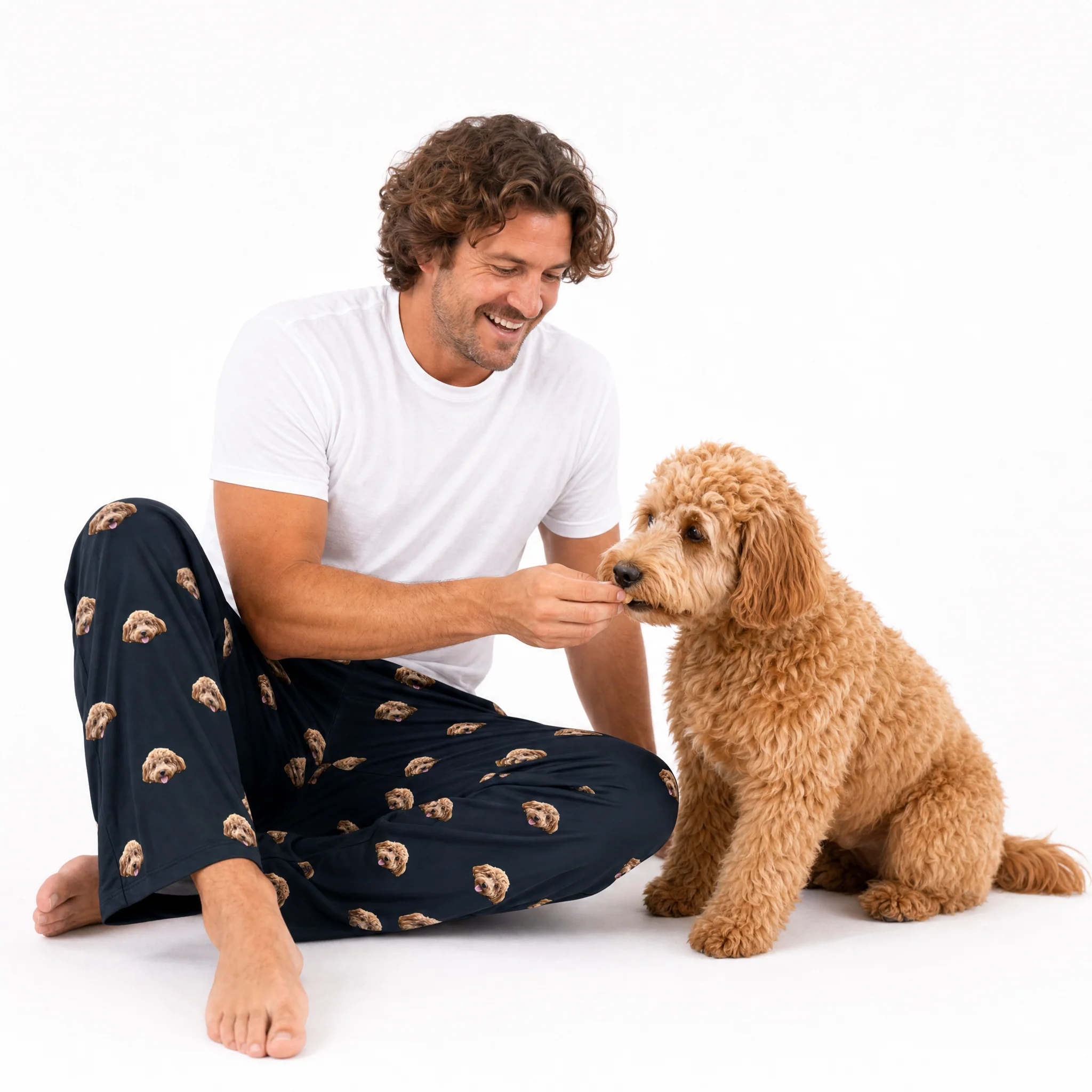 Adult Custom Pet Face Pajama Pants - Black - Image 3