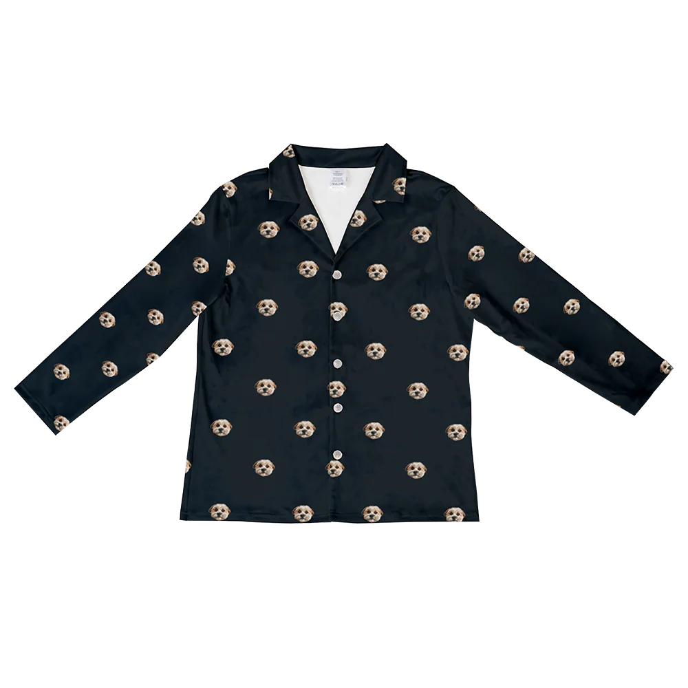 Adult Custom Pet Face Pajamas - Black - Image 10
