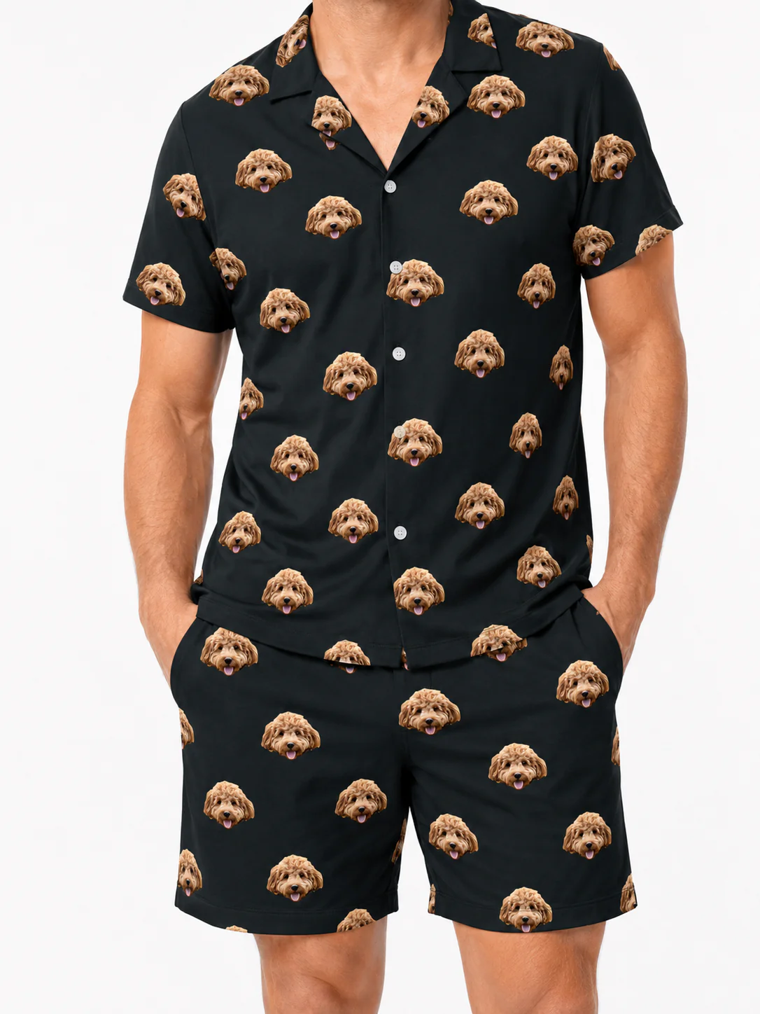 Adult Custom Pet Face Pajamas - Black - Image 3