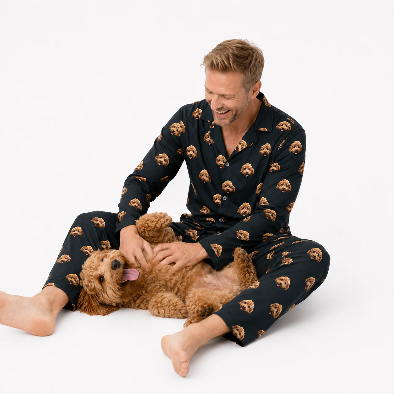 Adult Custom Pet Face Pajamas - Black - Image 6