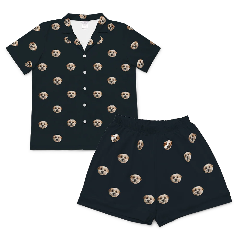 Adult Custom Pet Face Pajamas - Black - Image 9