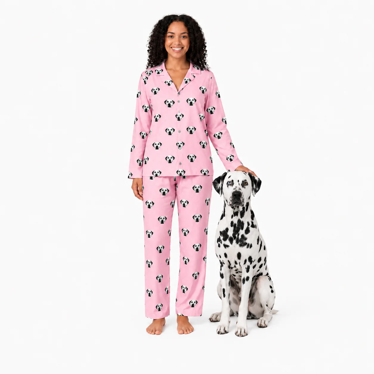 Adult Custom Pet Face Pajamas - Pink Dream