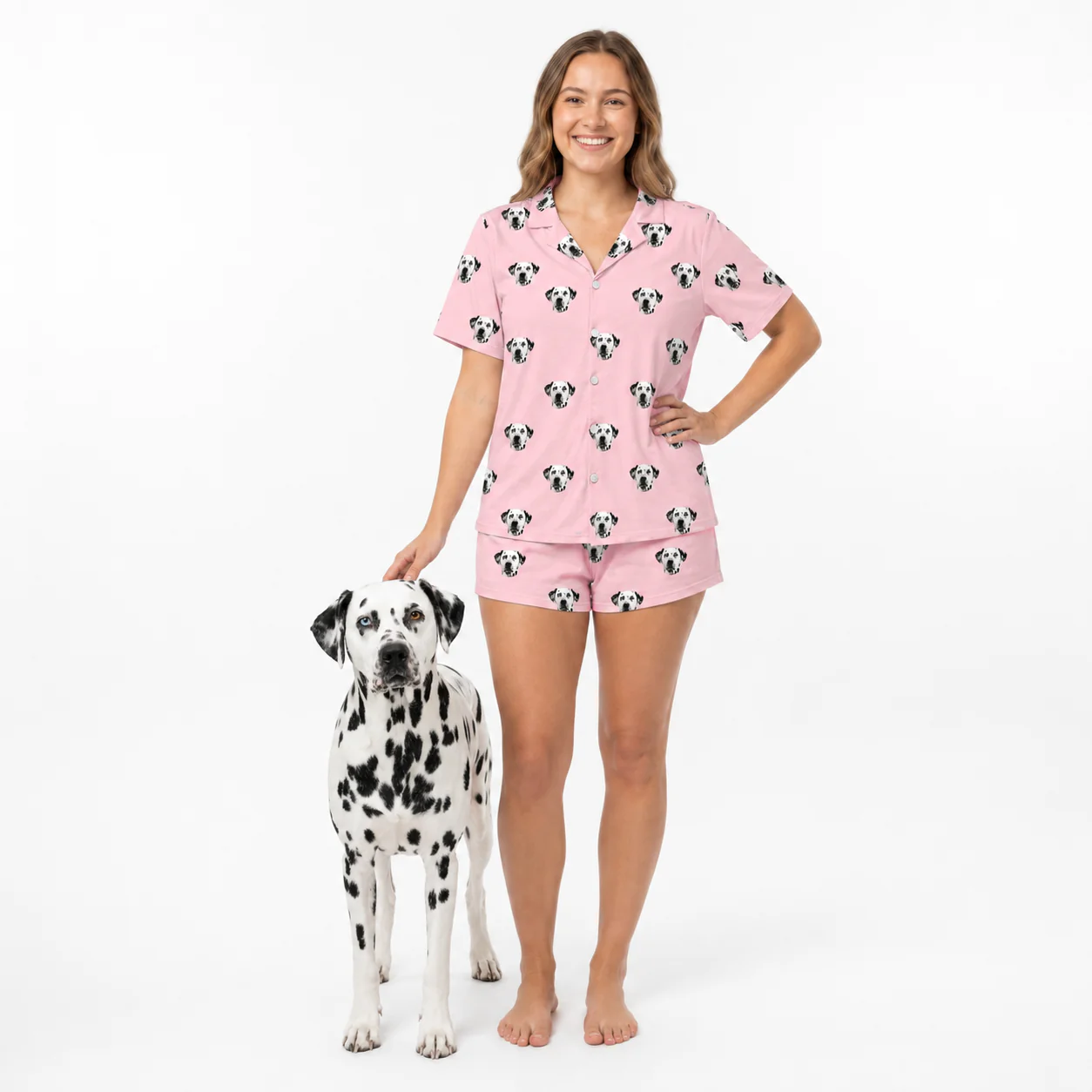 Adult Custom Pet Face Pajamas - Pink Dream - Image 2
