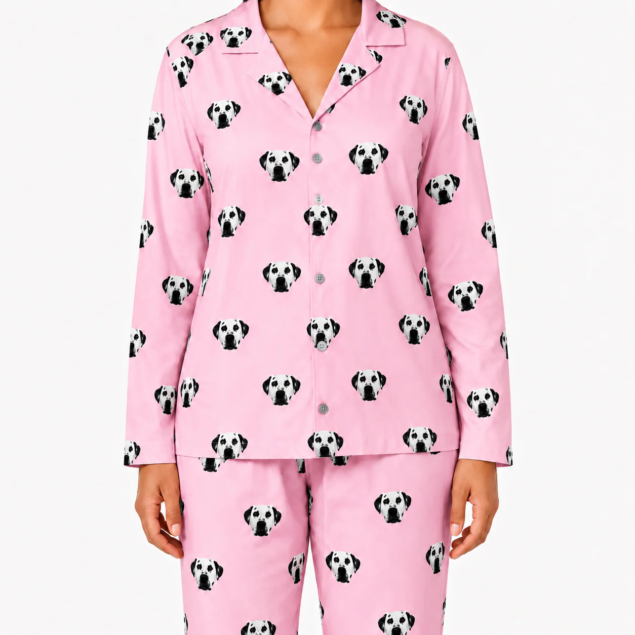 Adult Custom Pet Face Pajamas - Pink Dream - Image 3