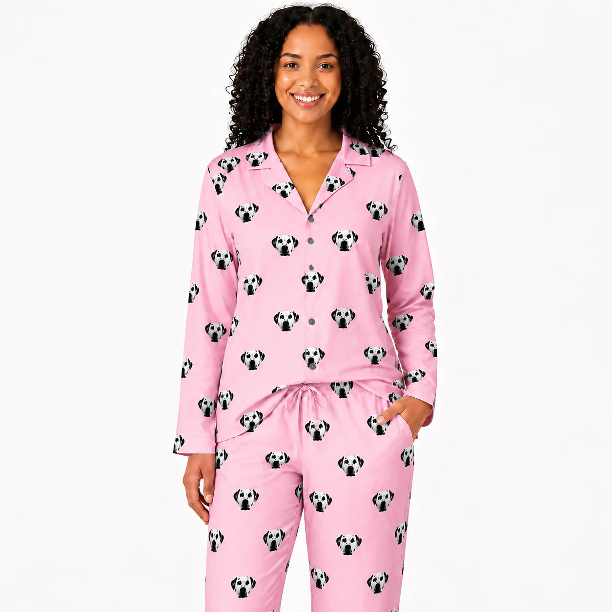 Adult Custom Pet Face Pajamas - Pink Dream - Image 5