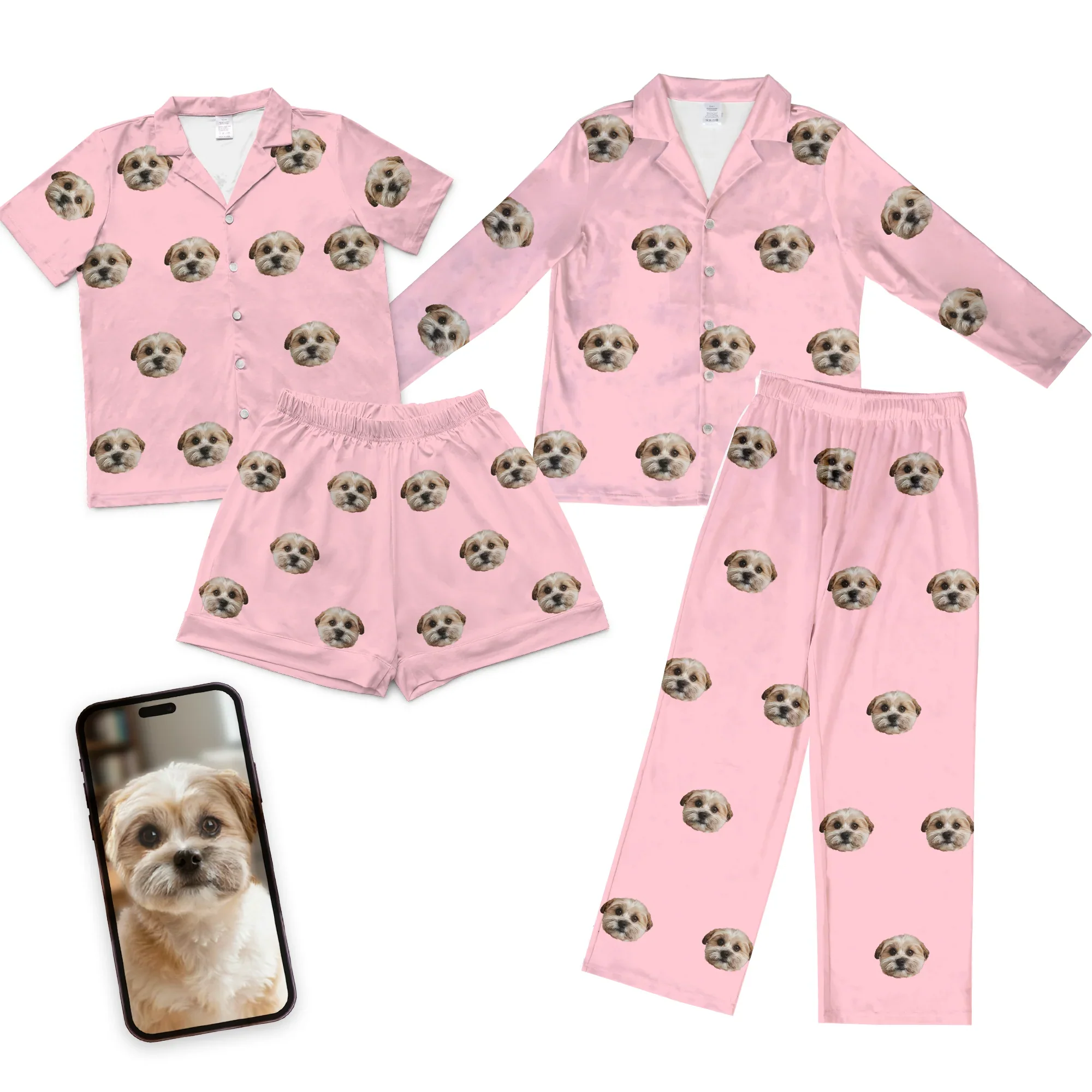 Adult Custom Pet Face Pajamas - Pink Dream - Image 8