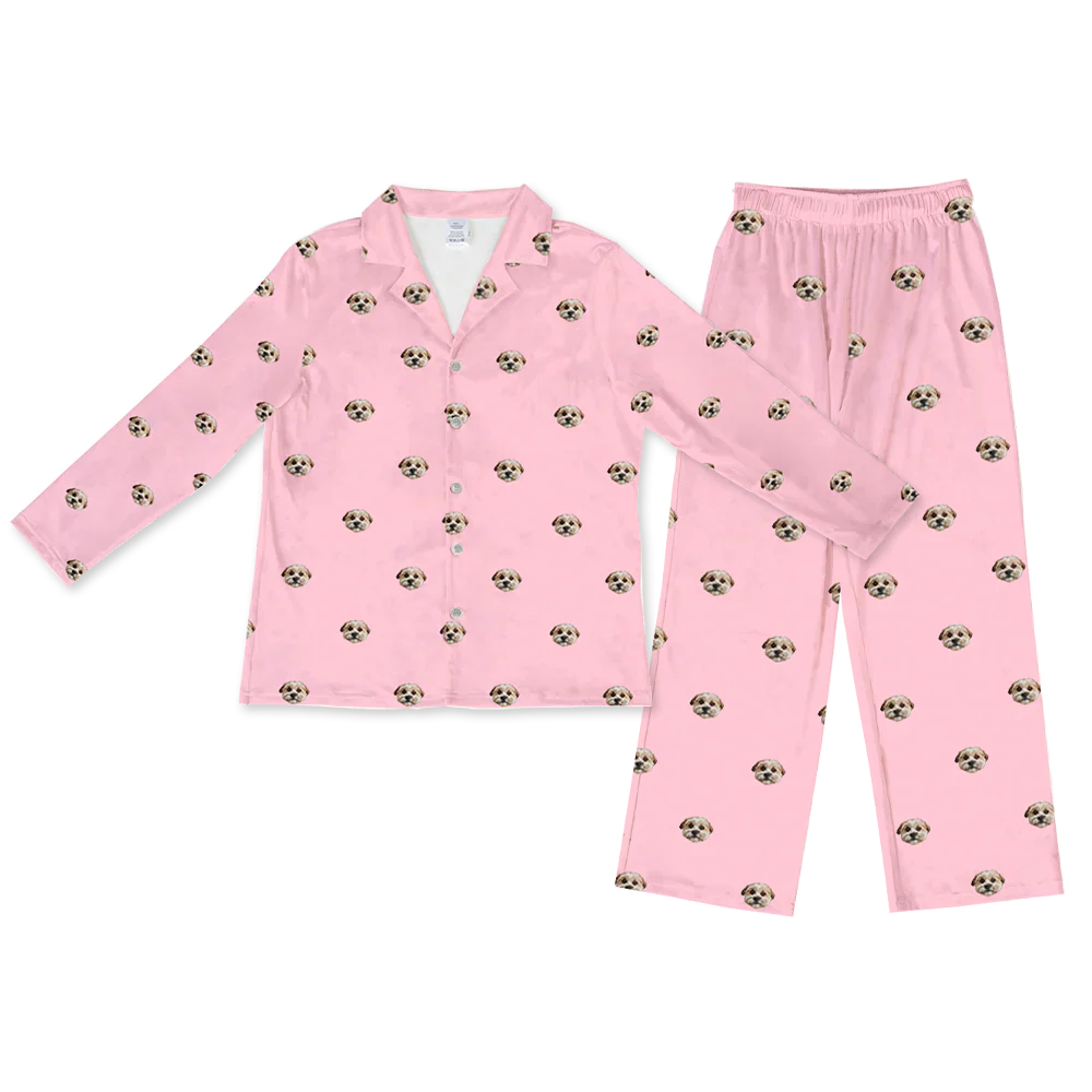 Adult Custom Pet Face Pajamas - Pink Dream - Image 9