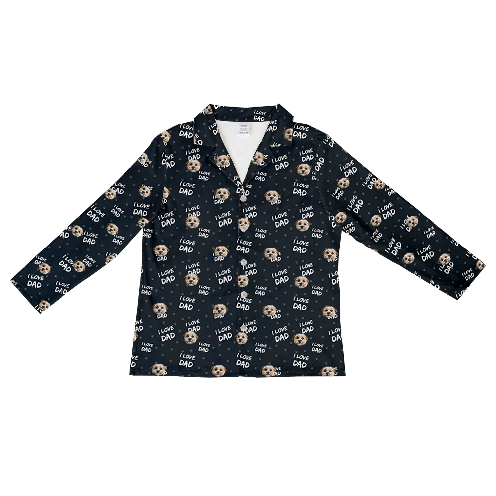 Adult Custom Pet Face Pajamas - I Love Dad - Image 10