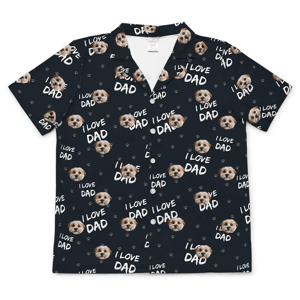 Adult Custom Pet Face Pajamas - I Love Dad - Image 11