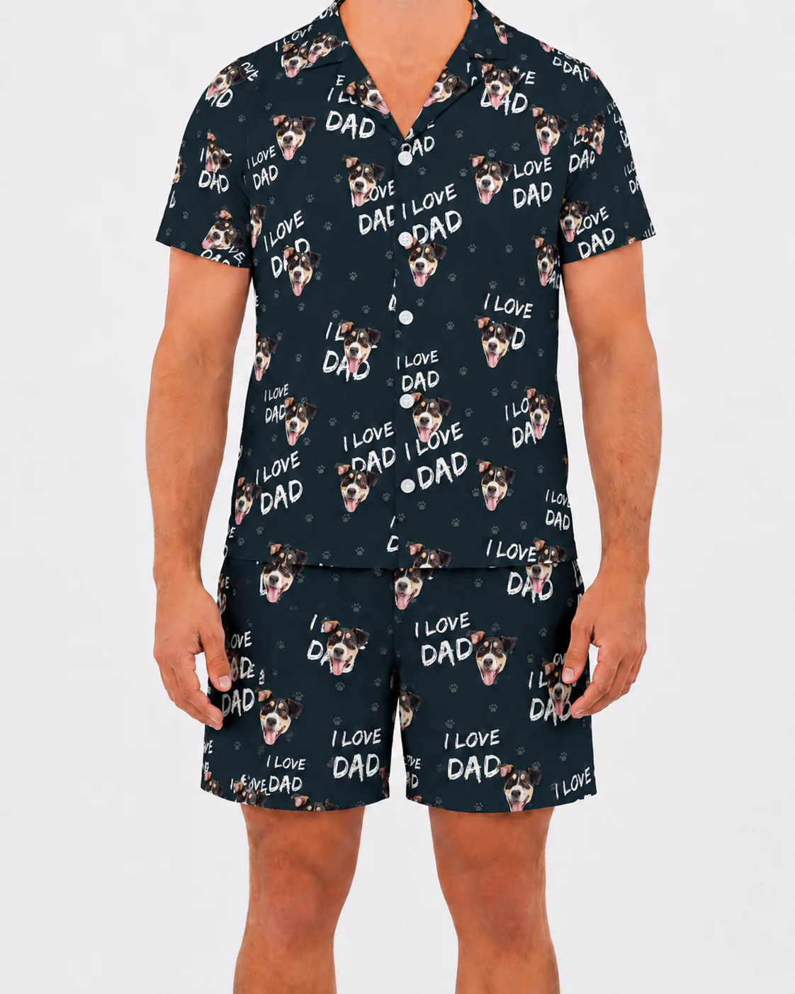 Adult Custom Pet Face Pajamas - I Love Dad - Image 3