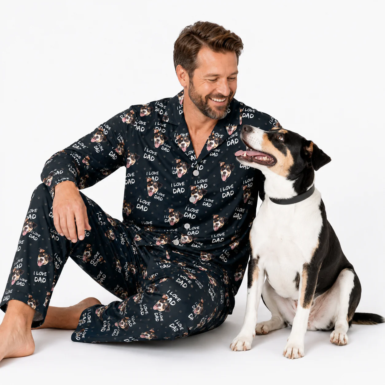 Adult Custom Pet Face Pajamas - I Love Dad - Image 6