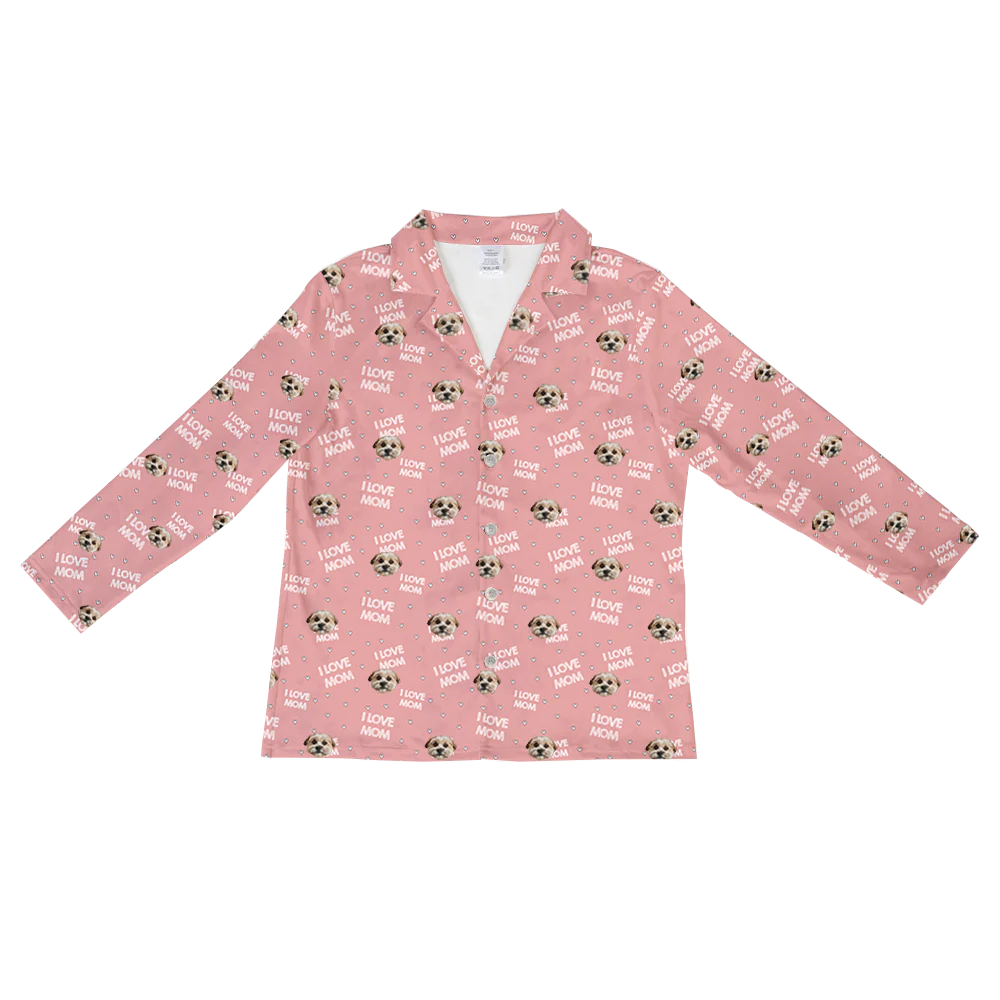 Adult Custom Pet Face Pajamas - I Love Mom - Image 10