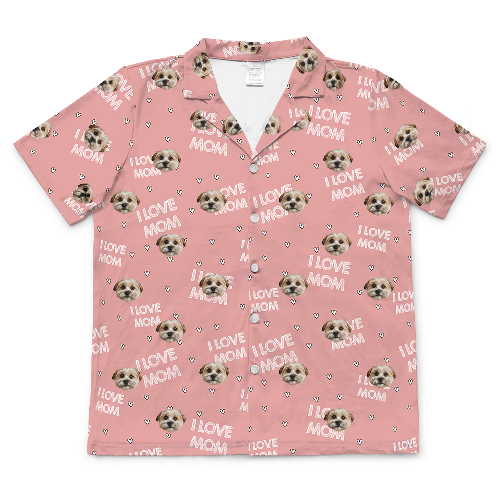 Adult Custom Pet Face Pajamas - I Love Mom - Image 11