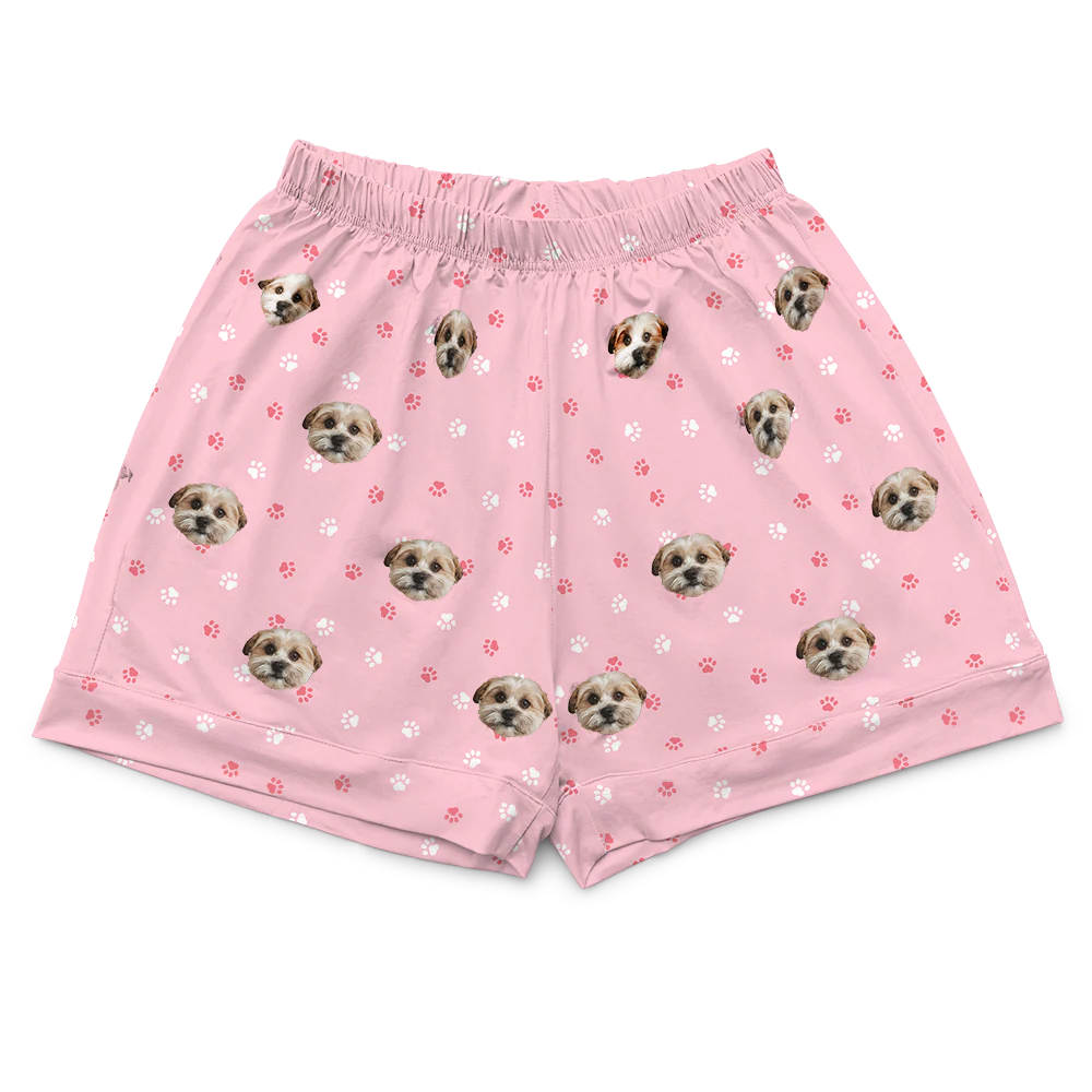 Adult Custom Pet Face Pajamas - Light Pink Paws - Image 15