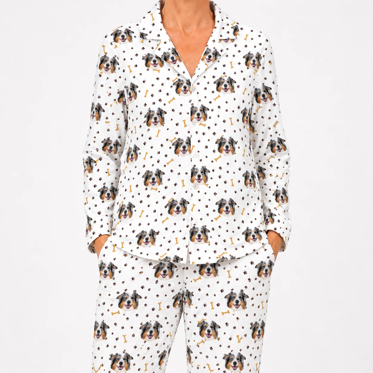 Adult Custom Pet Face Pajamas - Paws and Bones - Image 3