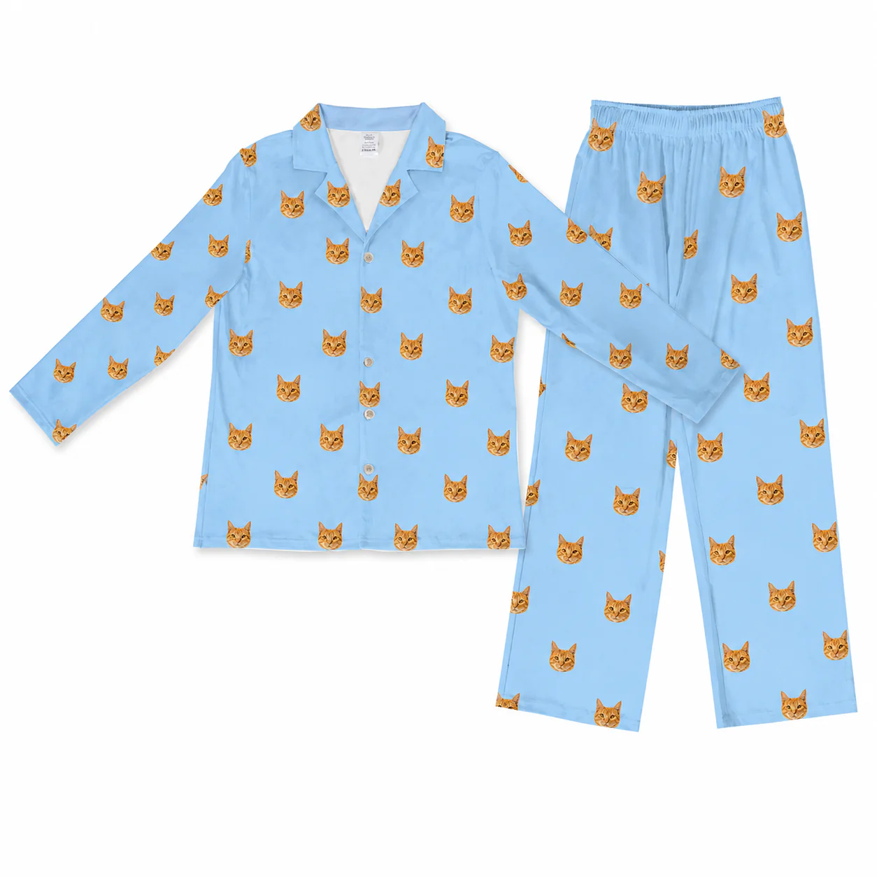 Adult Custom Pet Face Pajamas - Sky Blue - Image 10