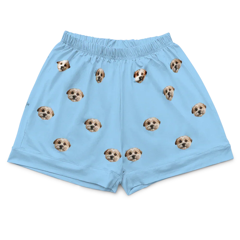 Adult Custom Pet Face Pajamas - Sky Blue - Image 14