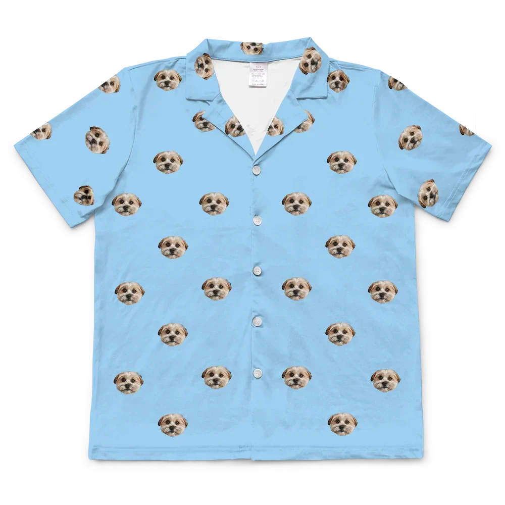Adult Custom Pet Face Pajamas - Sky Blue - Image 16
