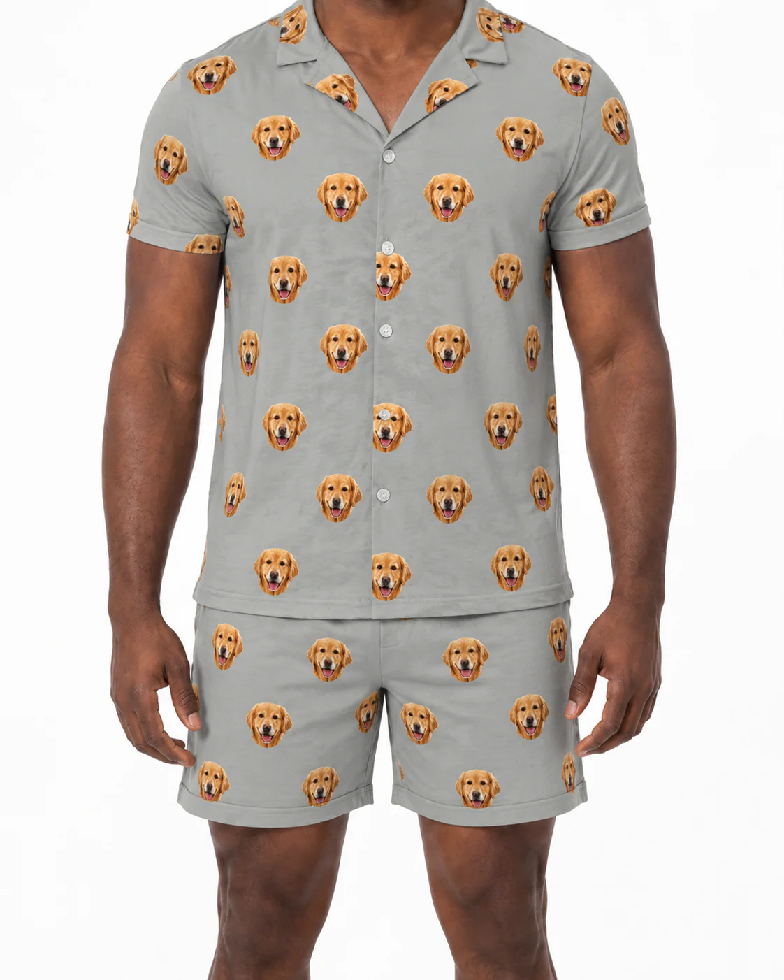 Adult Custom Pet Face Pajamas - Slate Gray - Image 3