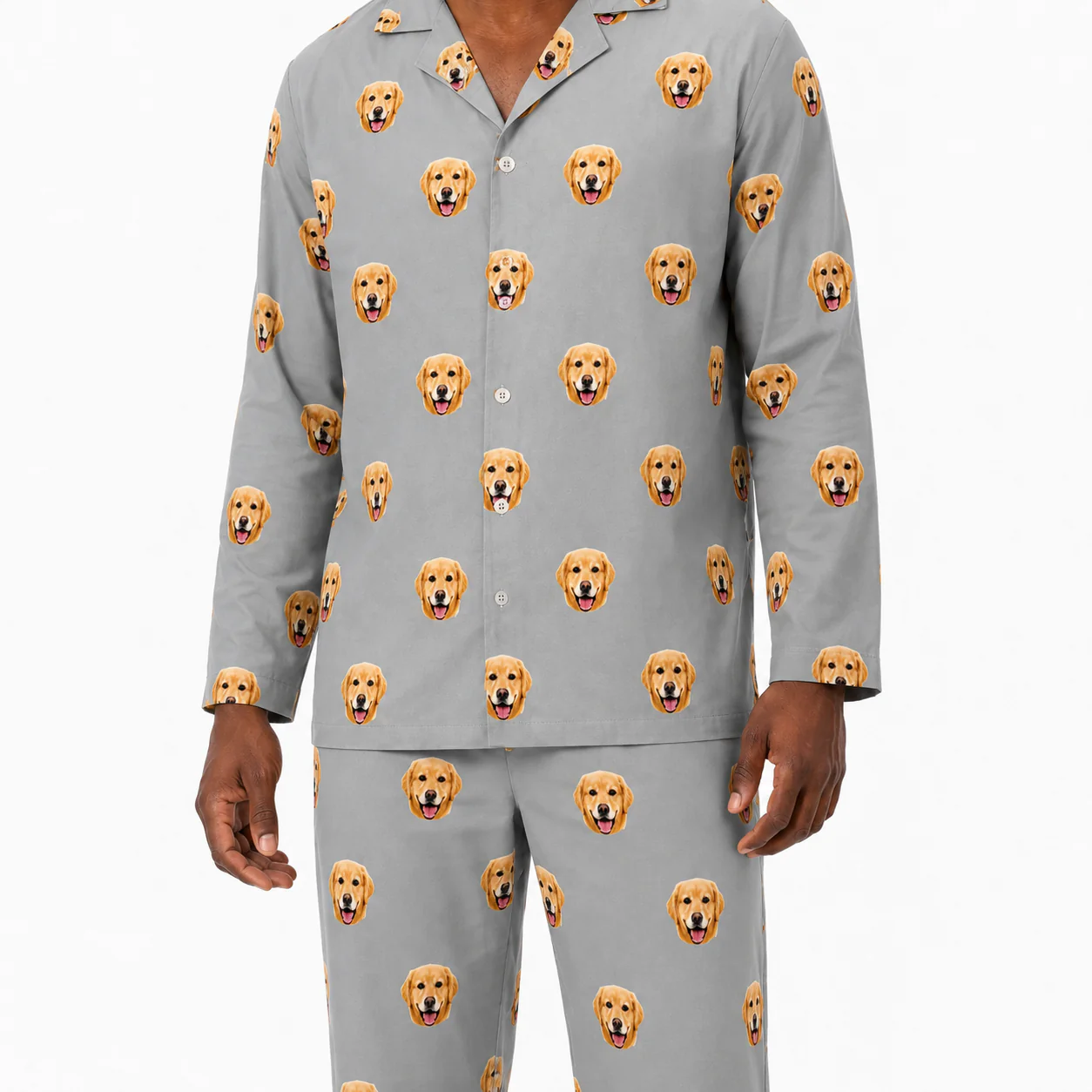 Adult Custom Pet Face Pajamas - Slate Gray - Image 4