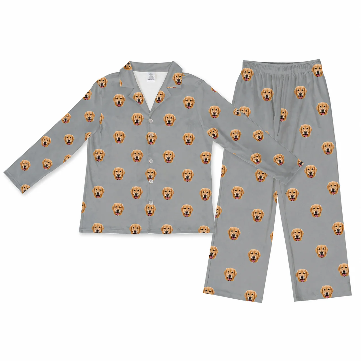 Adult Custom Pet Face Pajamas - Slate Gray - Image 9