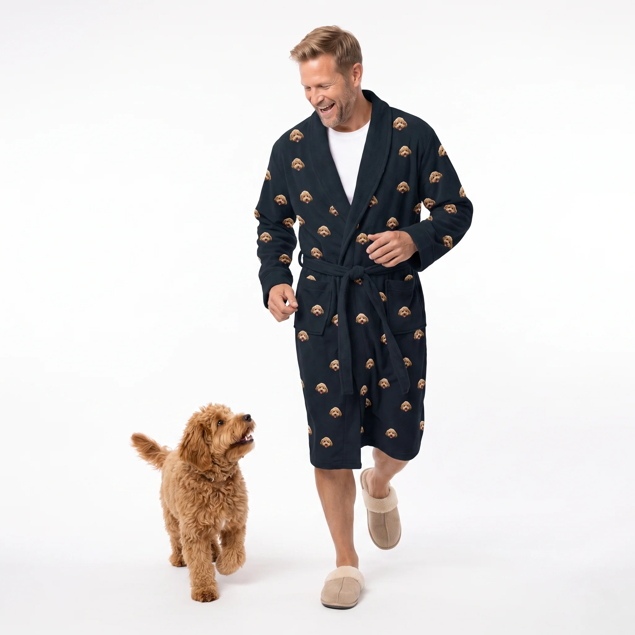 Adult Custom Pet Face Robes - Black - Image 3