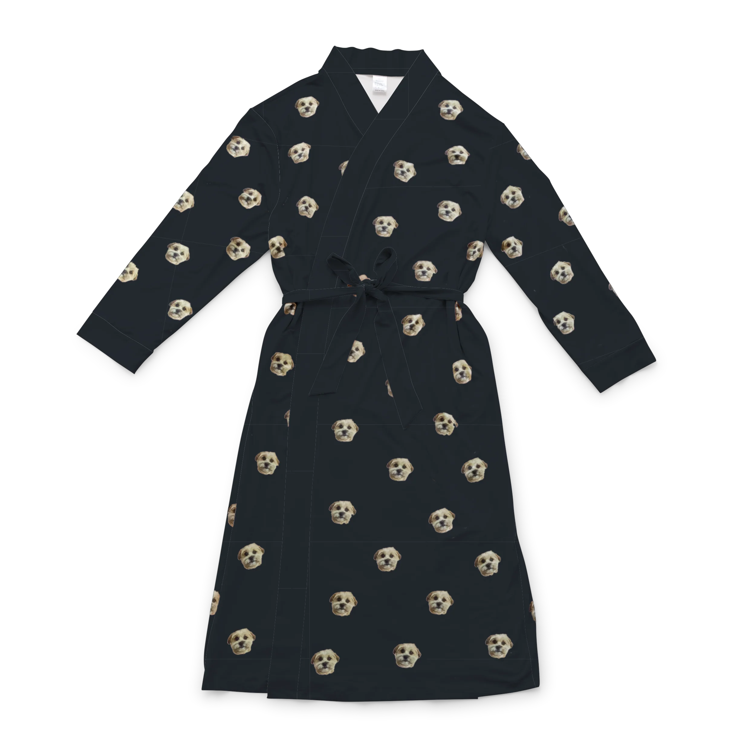 Adult Custom Pet Face Robes - Black - Image 4