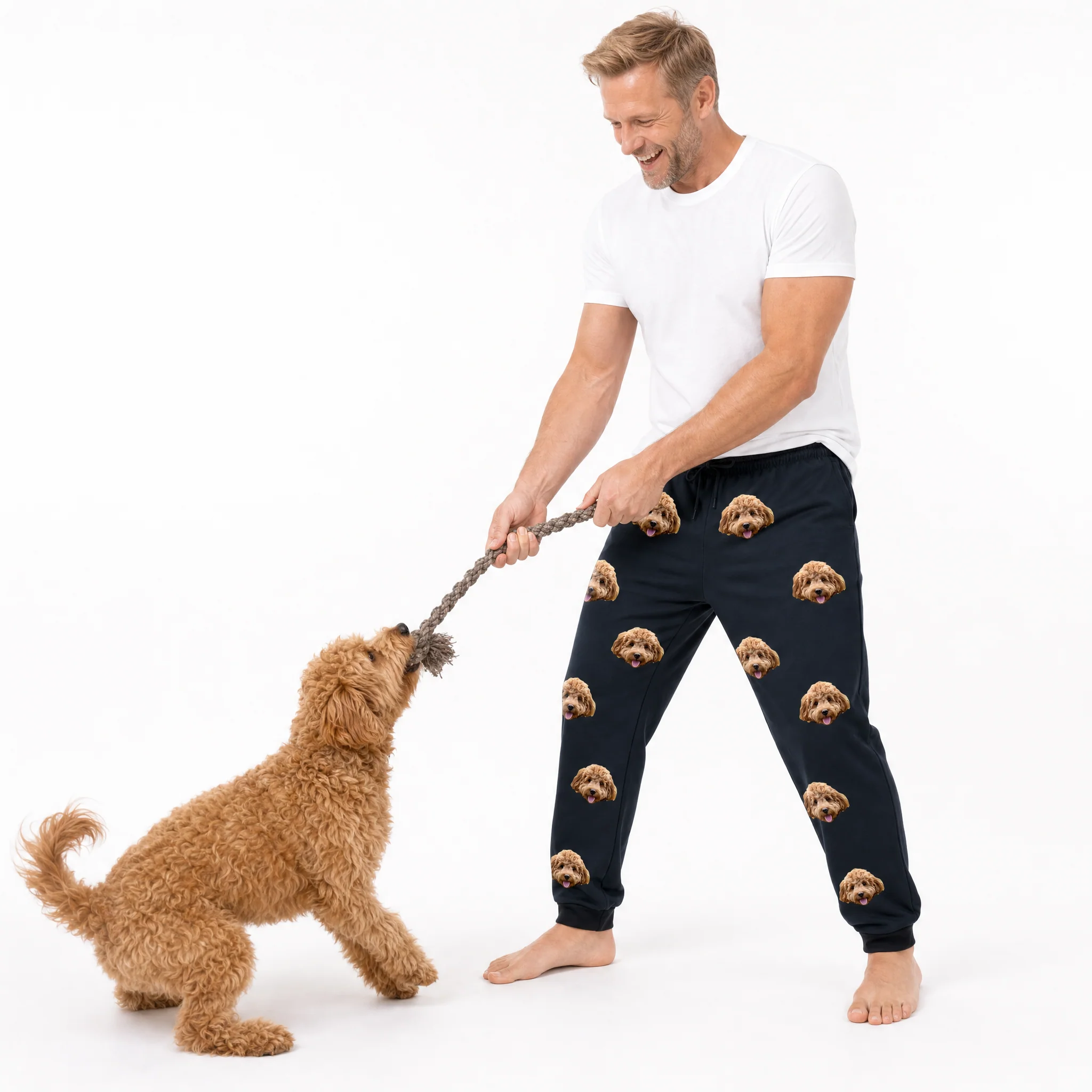 Adult Custom Pet Face Sweatpants - Black - Image 3