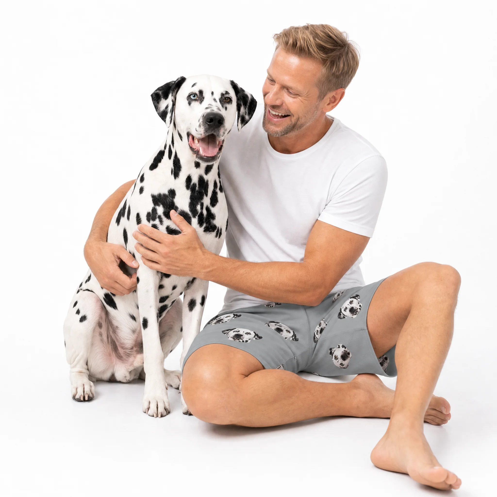 Adult Custom Pet Face Sweatshorts - Slate Gray - Image 3