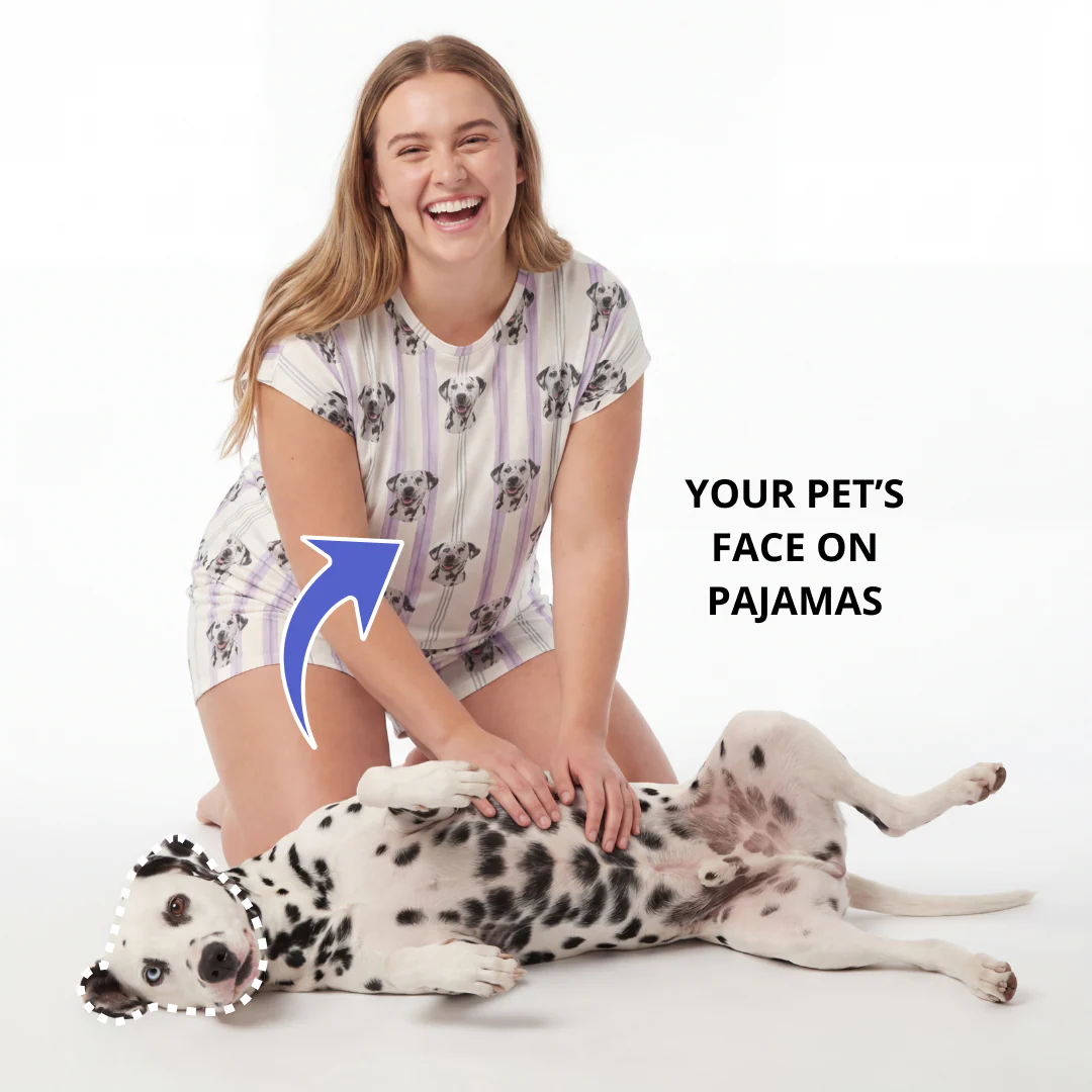 Fitted T-Shirt Pajama Set | Pet Face Pajamas - Image 10