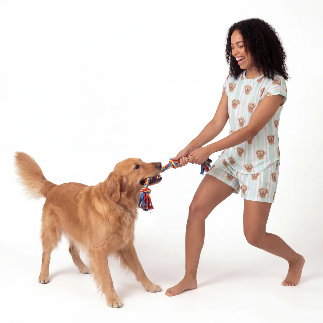 Fitted T-Shirt Pajama Set | Pet Face Pajamas - Image 13